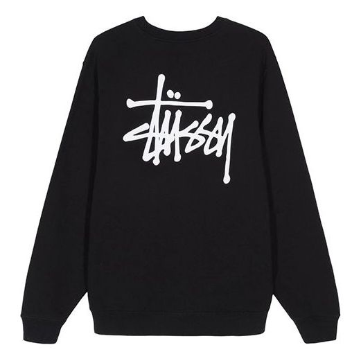 Men's Stussy Basic Back Large logo Round Neck Black 1914464BLAC - 2