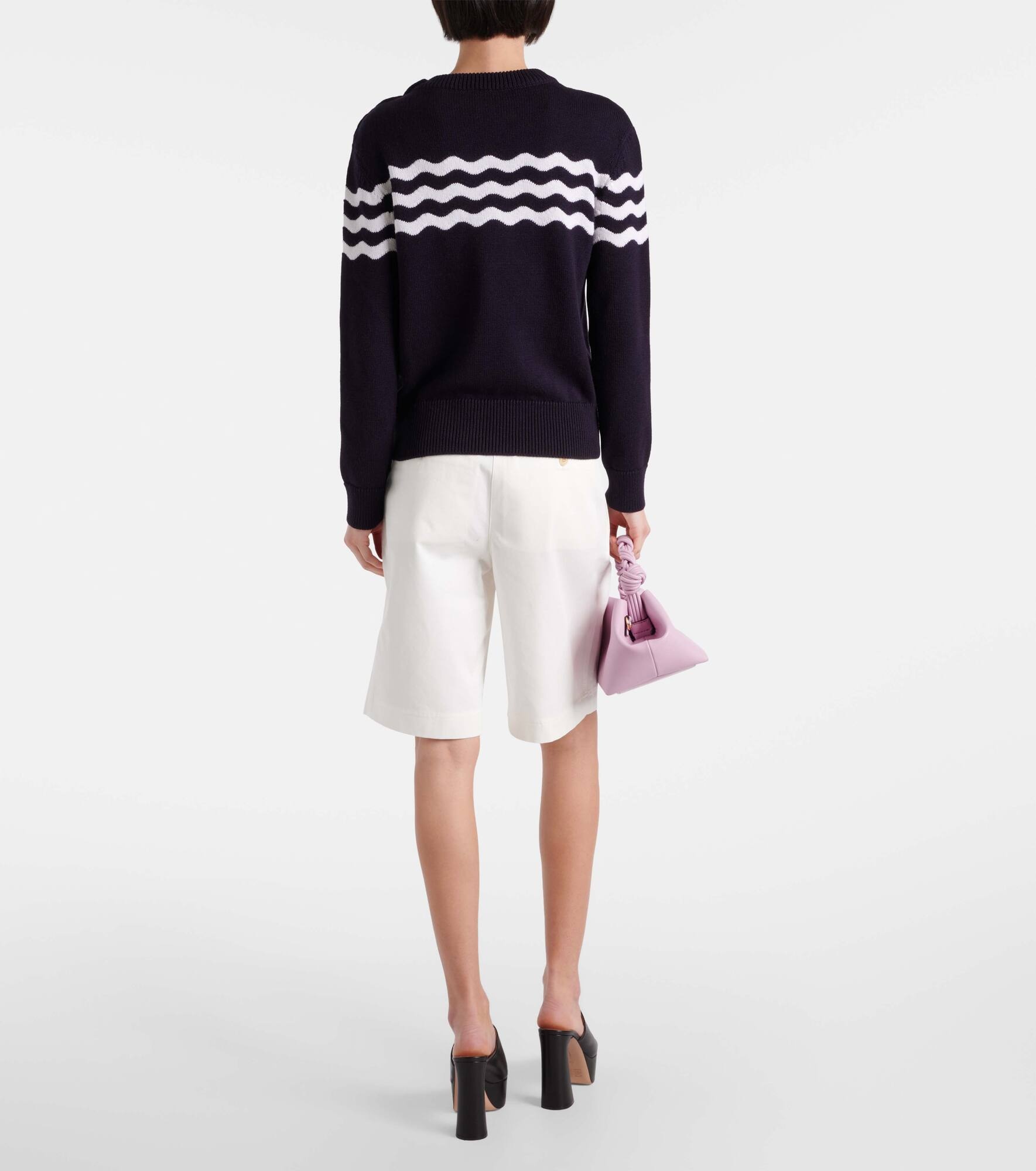 Striped cotton and wool sweater - 3