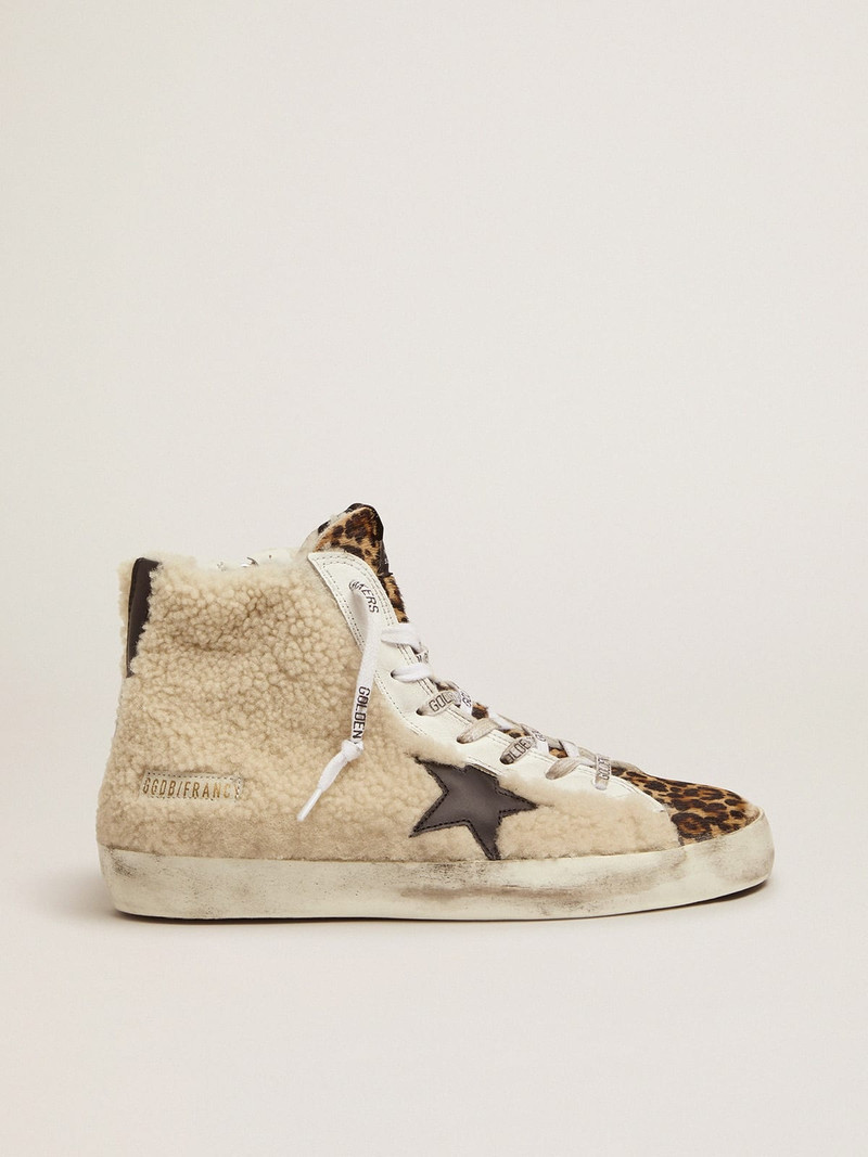 Francy sneakers made of shearling and pony skin with a leopard print - 1