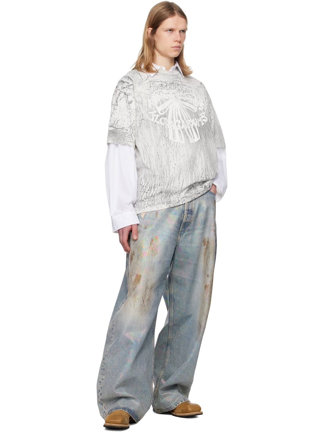 Gray Plaster Print T-shirt - 5