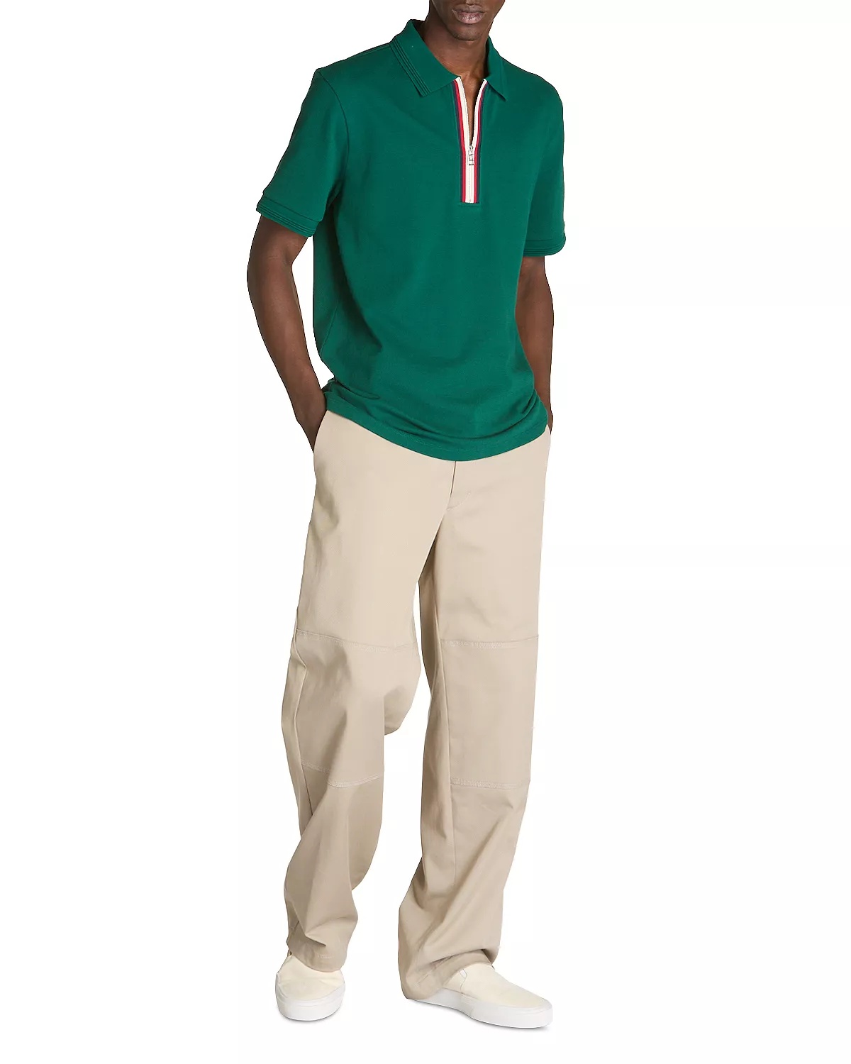 Short Sleeve Zip Polo Shirt - 2