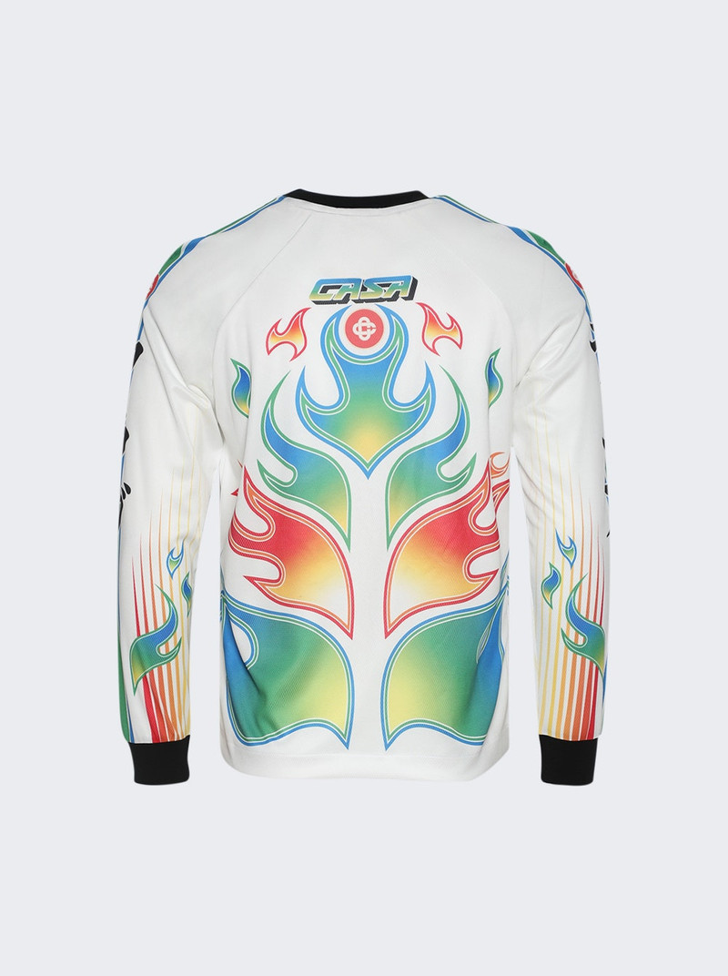 CASABLANCA Long Sleeve Football Tee Flame Laurel outlook