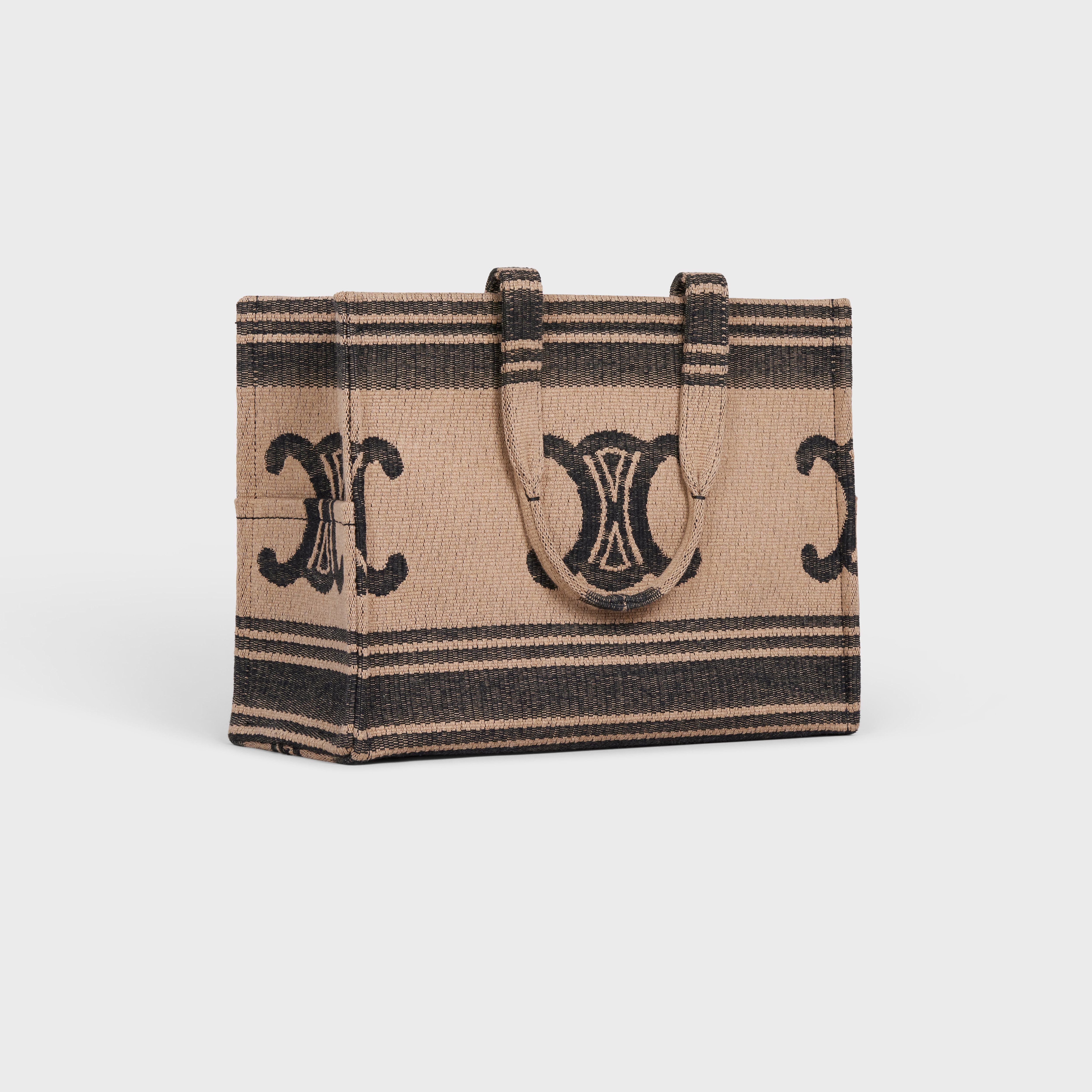 Large Cabas Thais in Textile with Triomphe and calfskin - 2