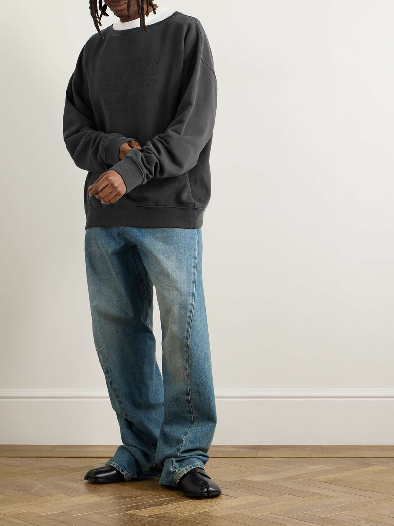 Maison Margiela Oversized Logo-Embroidered Cotton-Jersey Sweatshirt outlook