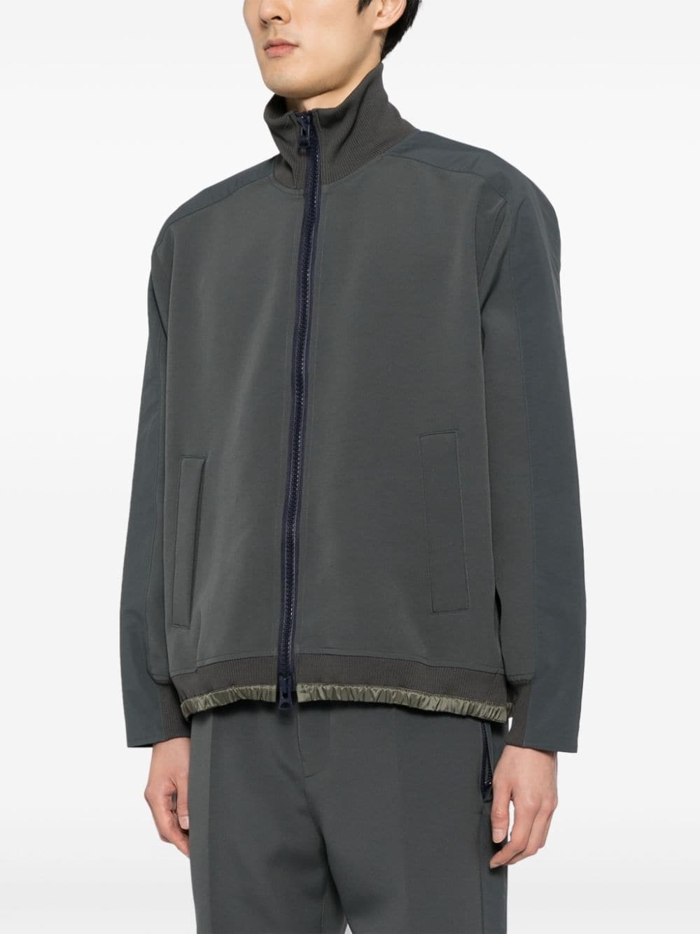 funnel-neck zip-up jacket - 3