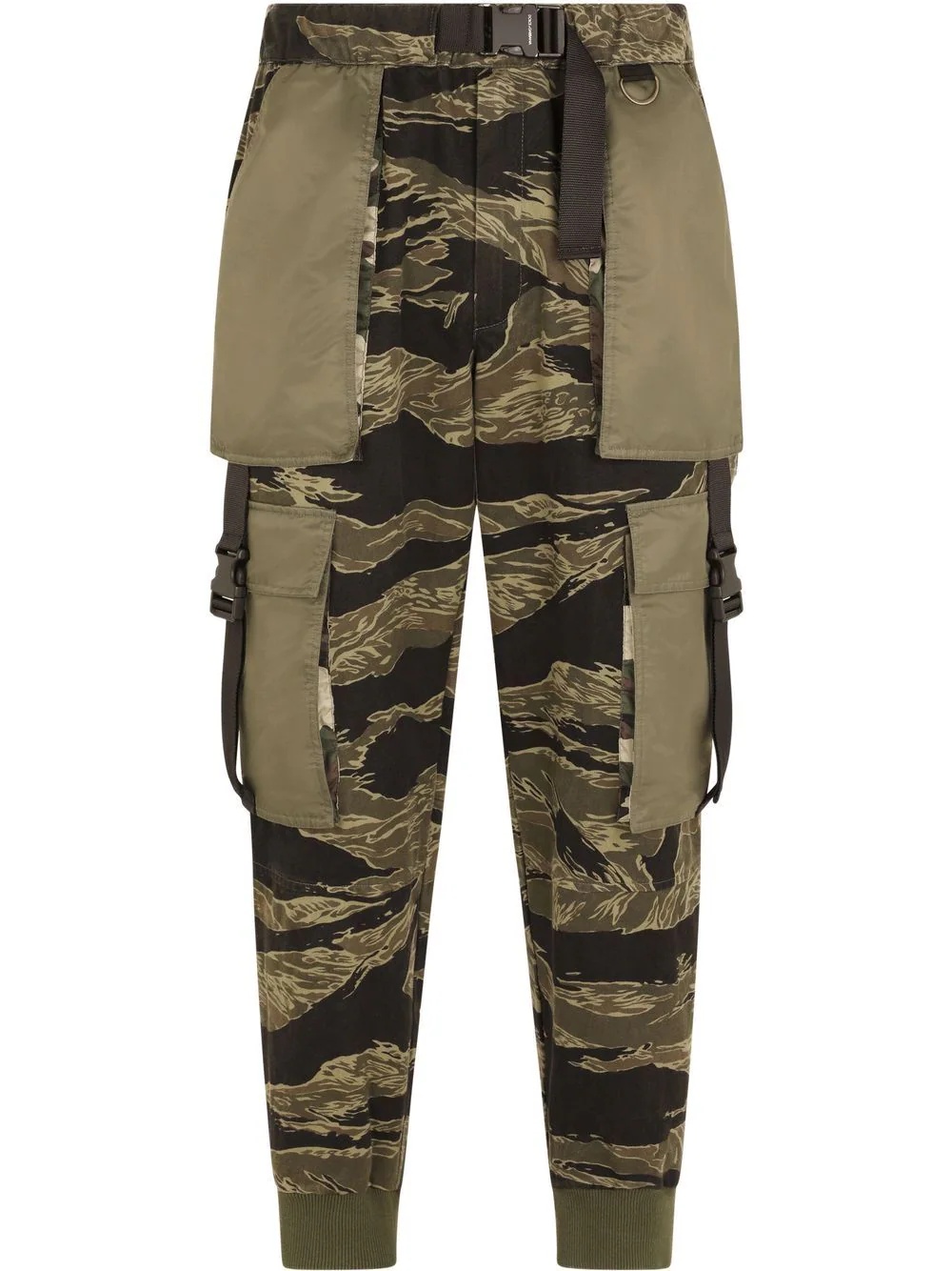 camouflage pattern tapered trousers - 1