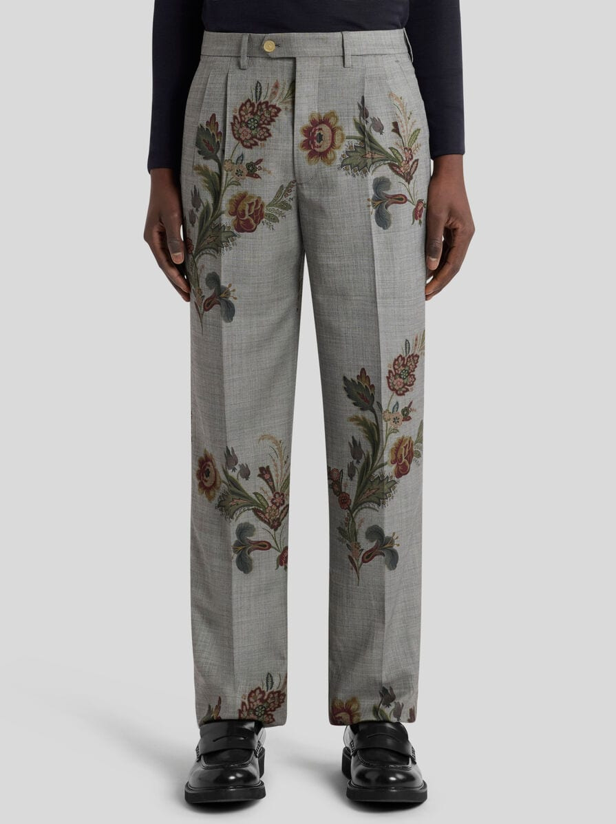PRINTED WOOL TROUSERS - 2