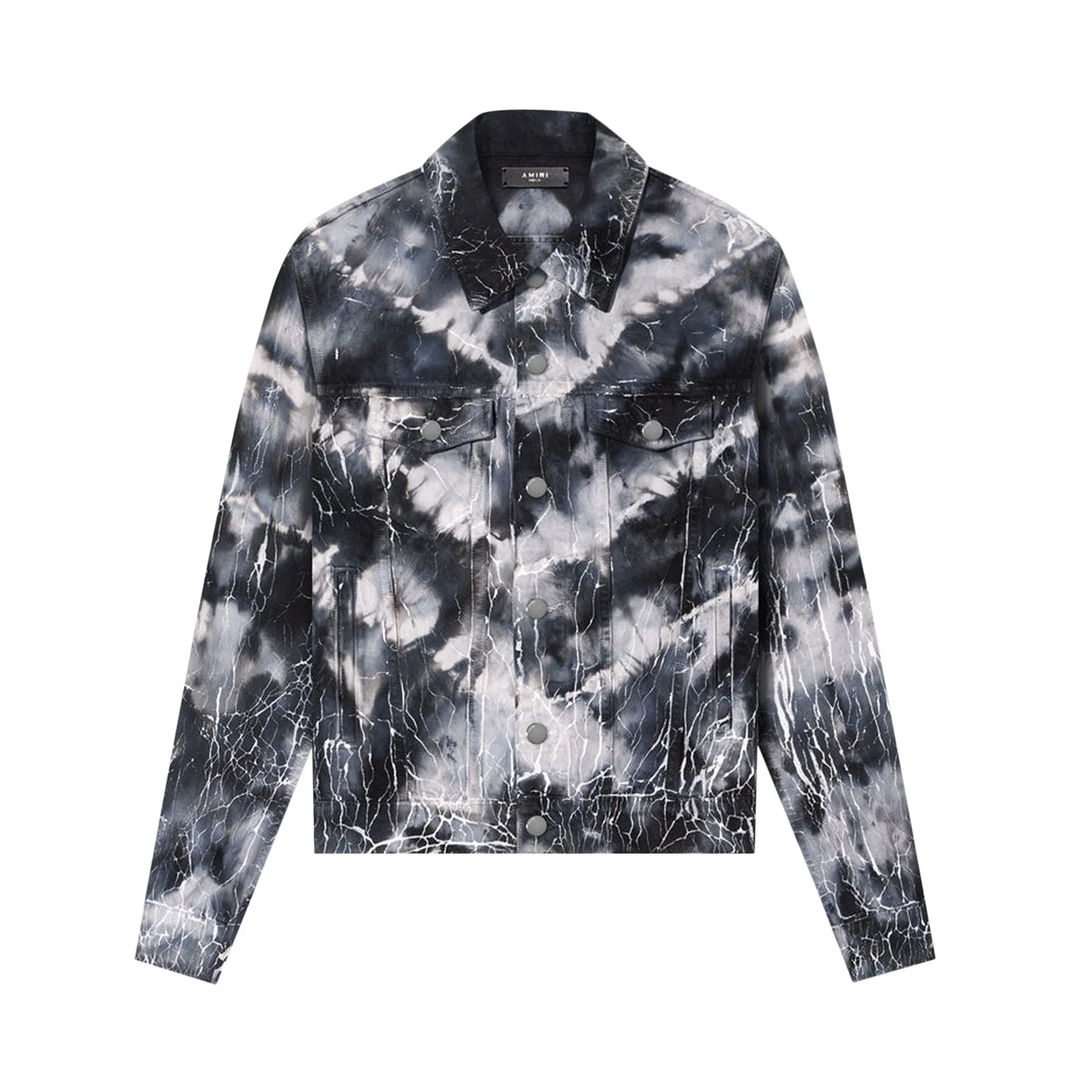 Amiri Cracked Tie Dye Trucker 'Black' - 1