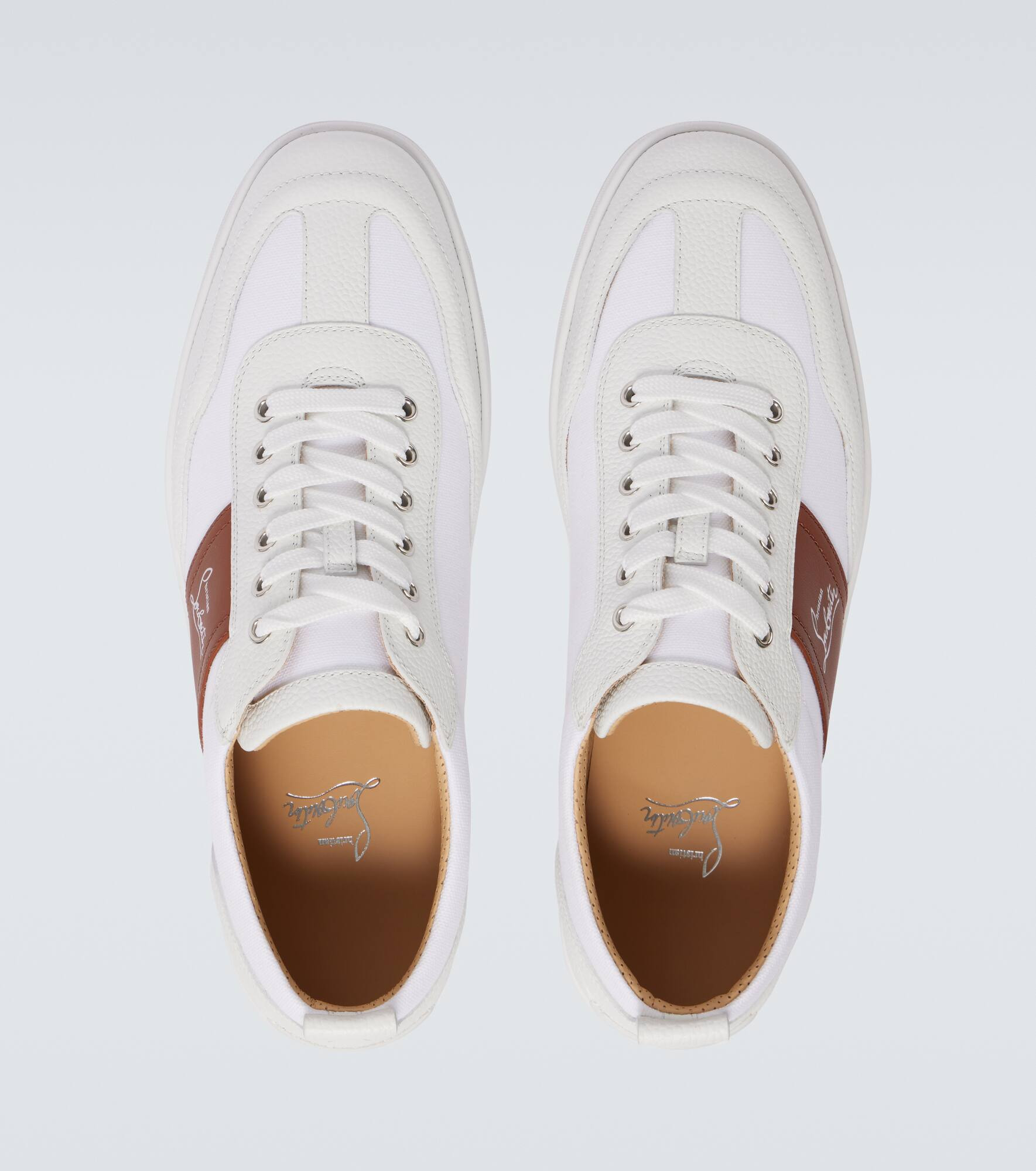 Retero leather-trimmed canvas sneakers - 4