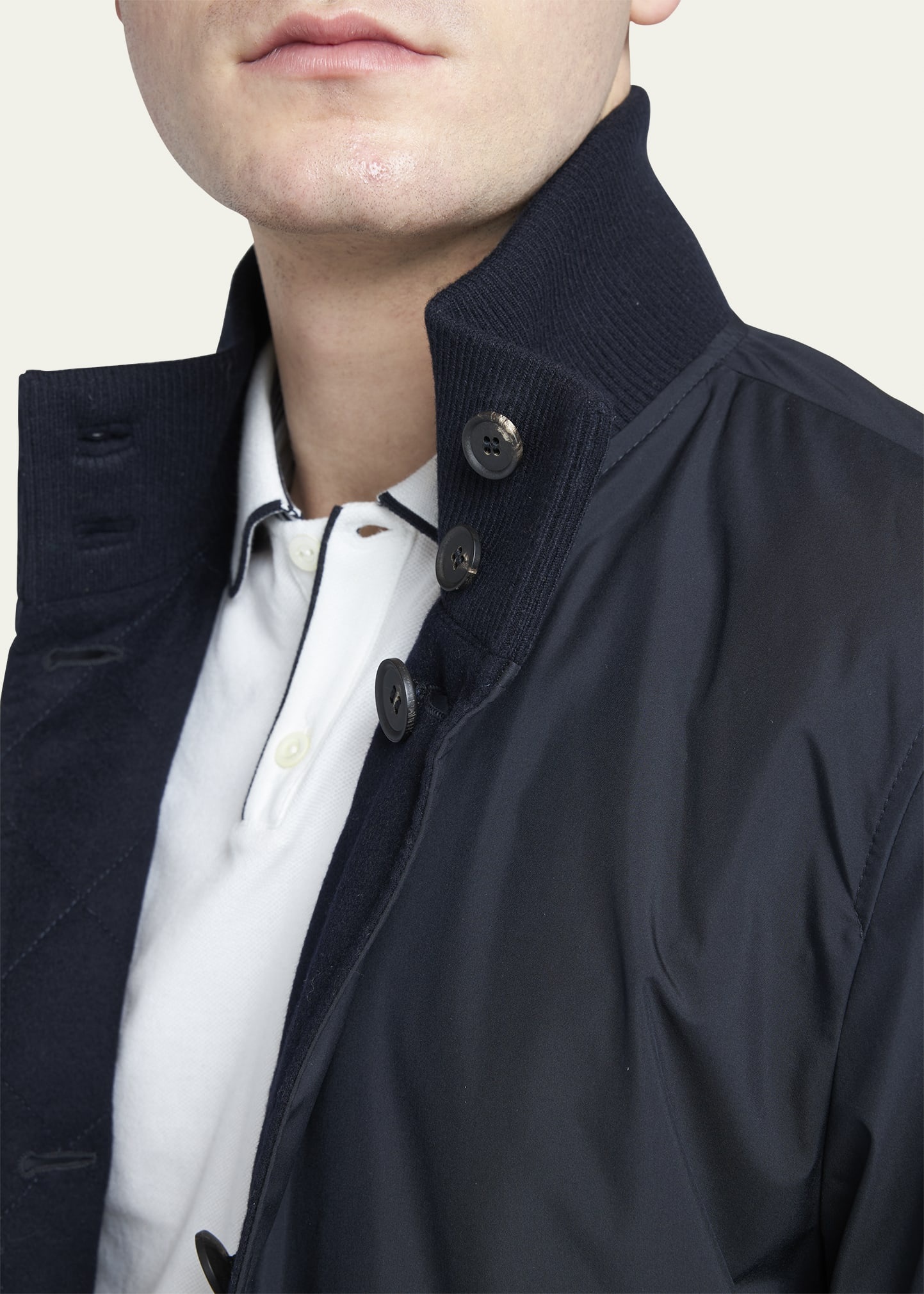 Men's Reversible Quilted Cashmere Bomber Jacket - 5