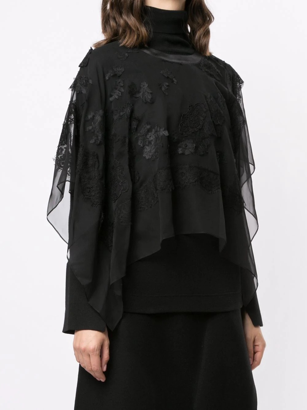 lace-embroidered blouse - 3