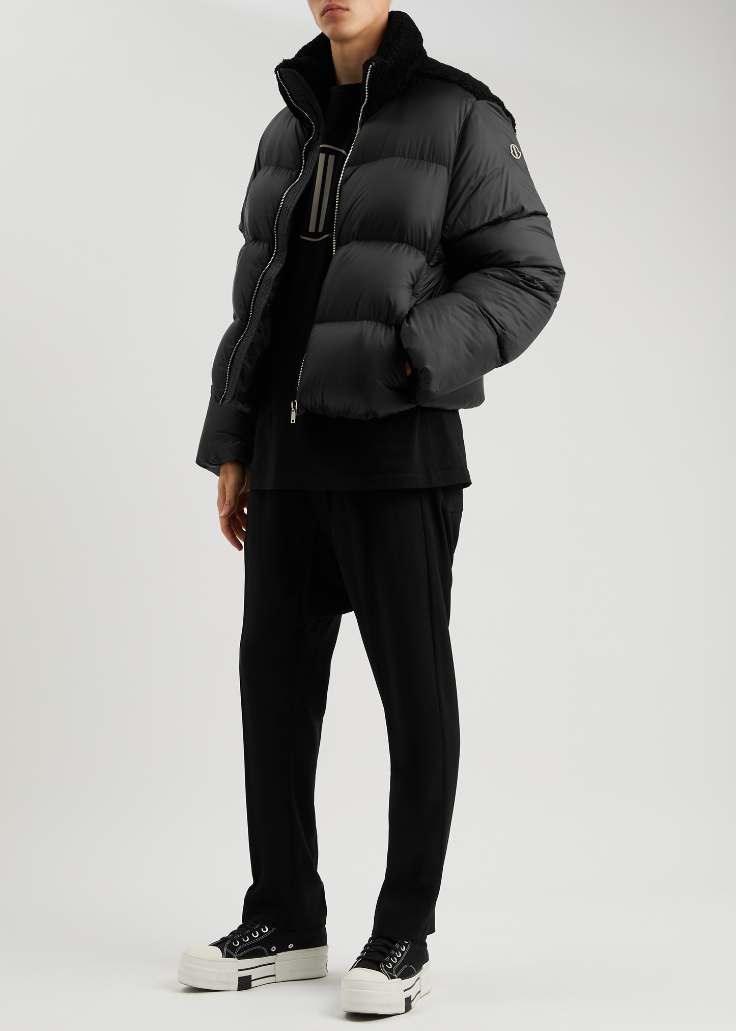 X Moncler Cyclopic quilted shell and shearling jacket - 4