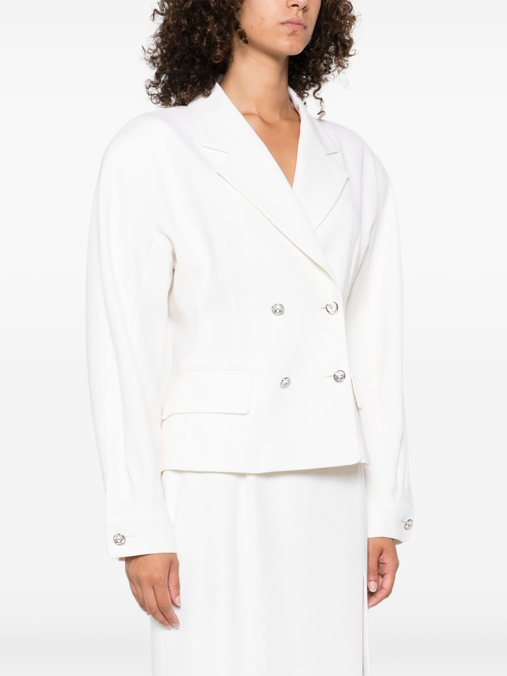 crystal-embellished double-breasted jacket - 3