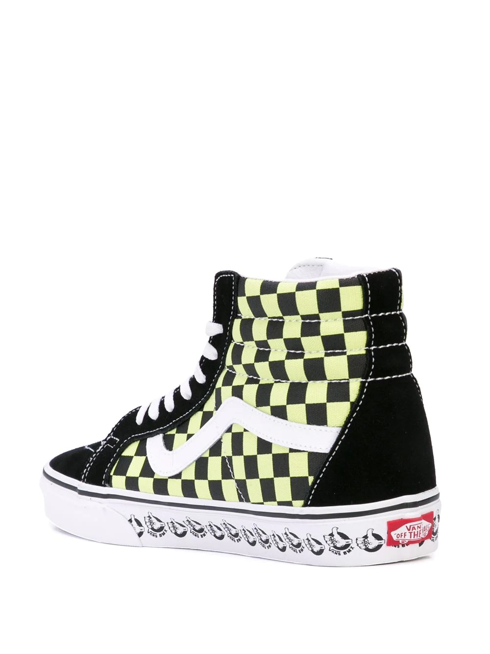 checkered hi-top sneakers - 3