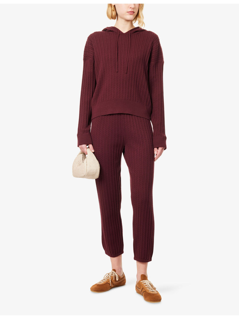 SIMKHAI Cable-Knit Relaxed-Fit Cotton And Cashmere Hoodie outlook