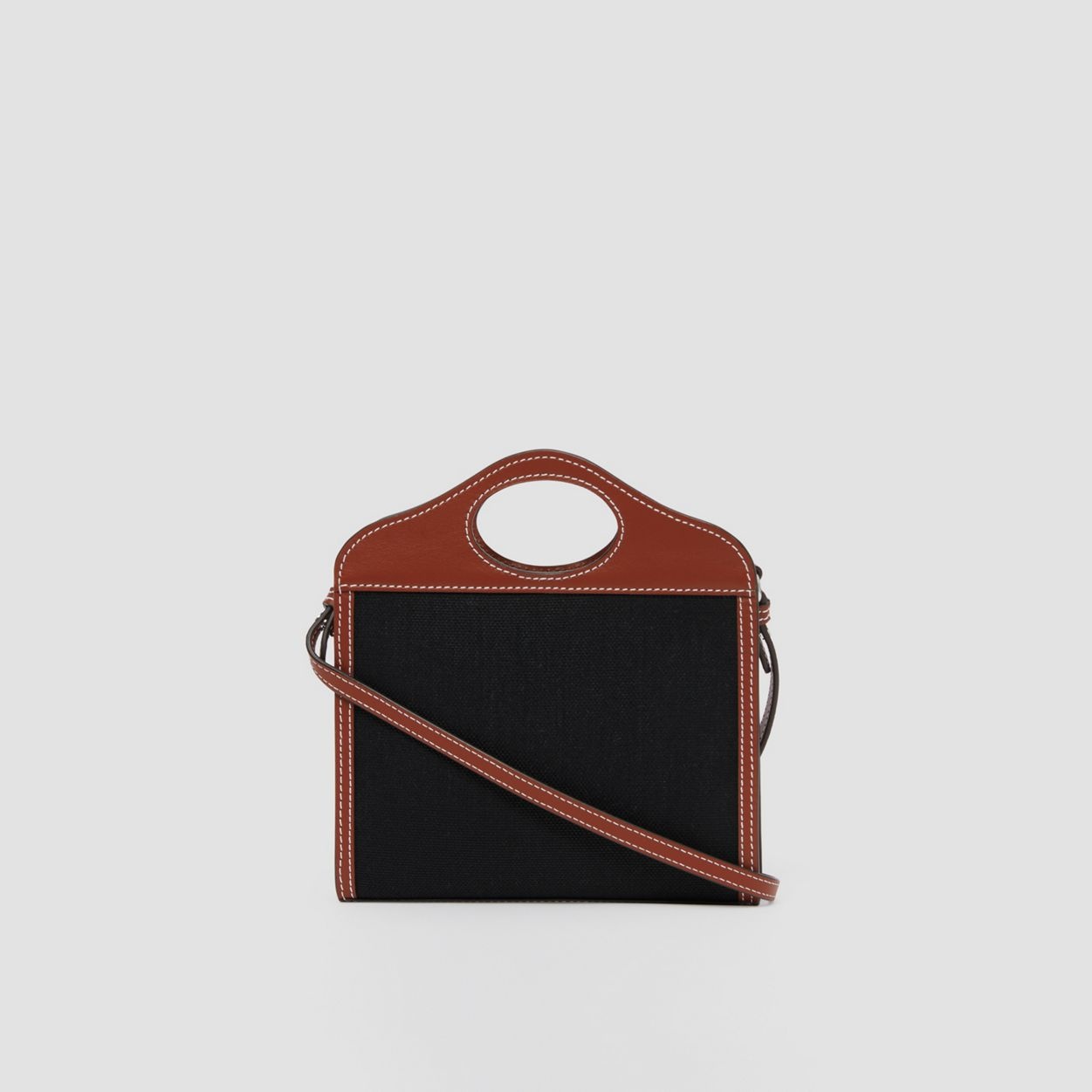 Micro Two-tone Canvas and Leather Pocket Bag - 6