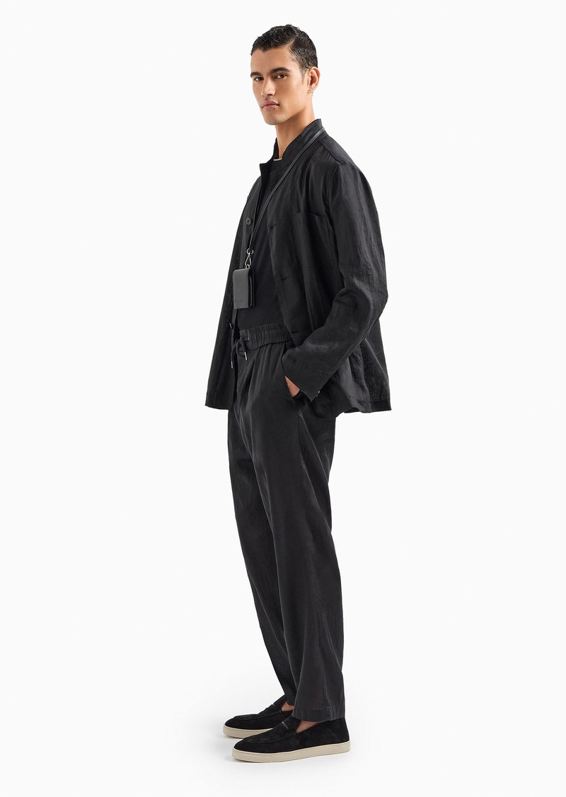 GIORGIO ARMANI Single-pleat, linen-canvas trousers outlook