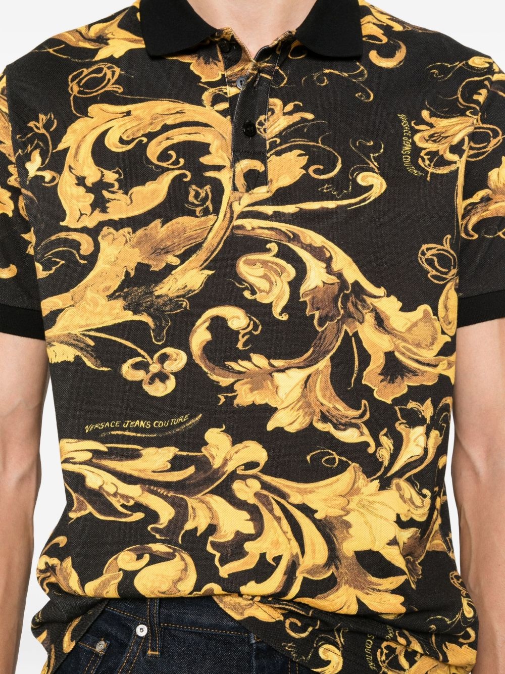 Porcelain Barocco-print polo shirt - 4