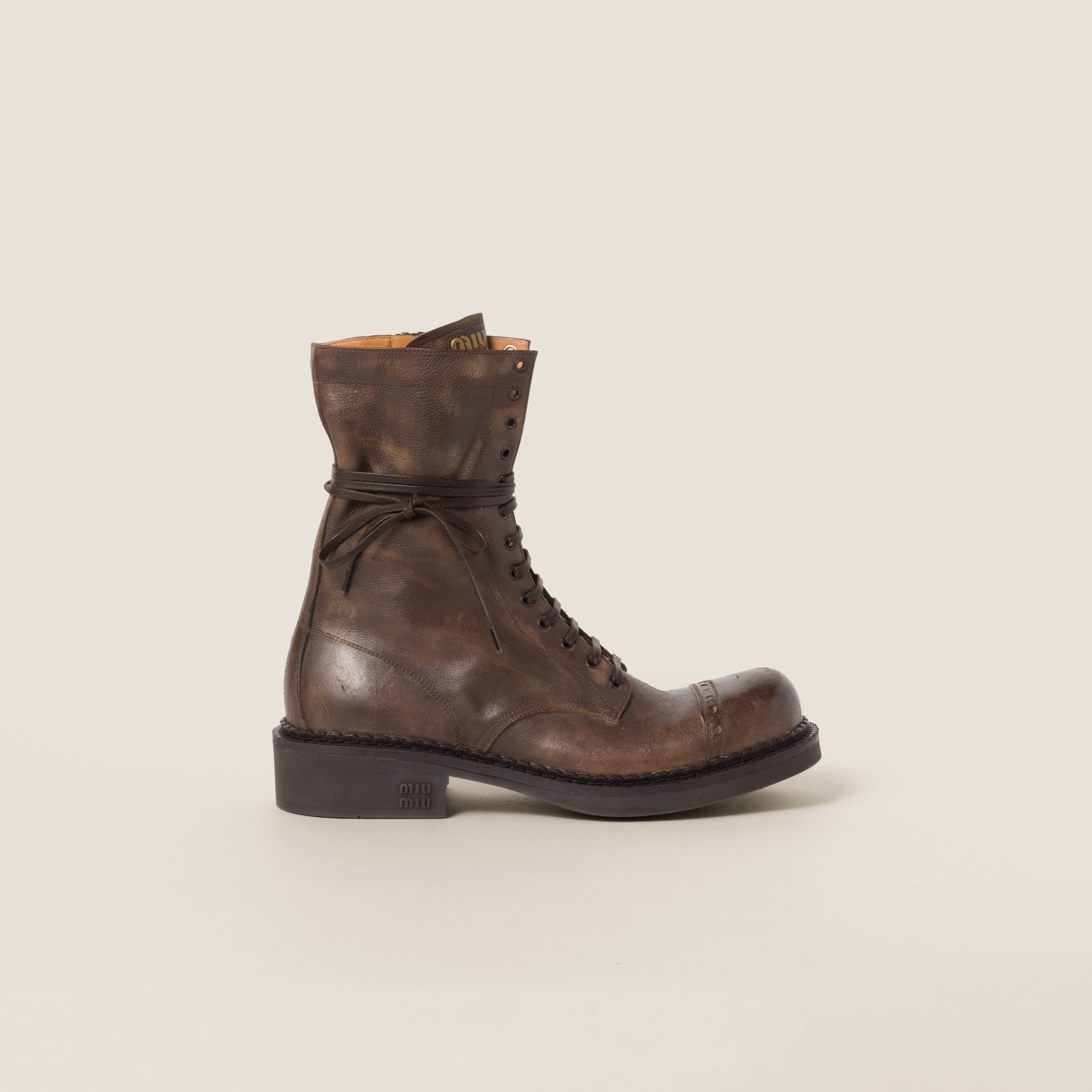 Leather laced booties - 2