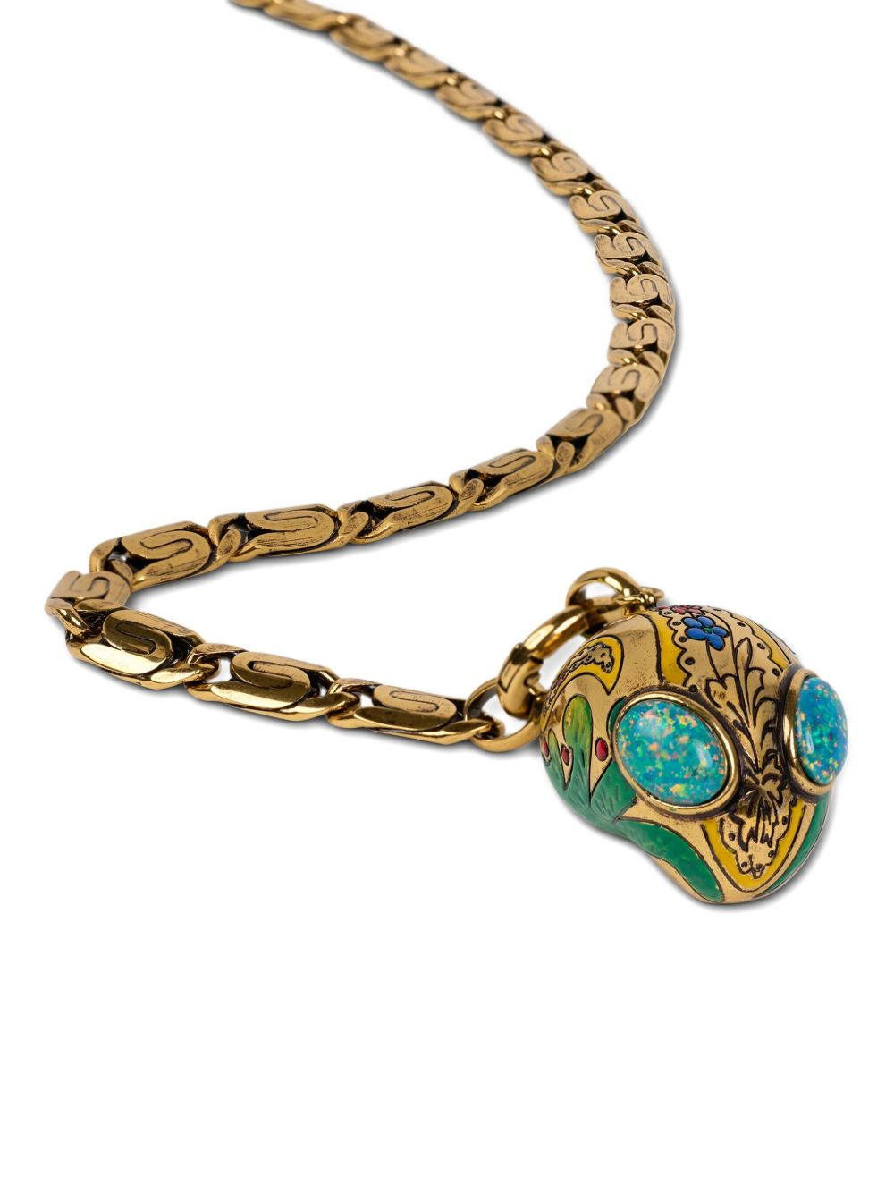 alien-head curb-chain necklace - 3