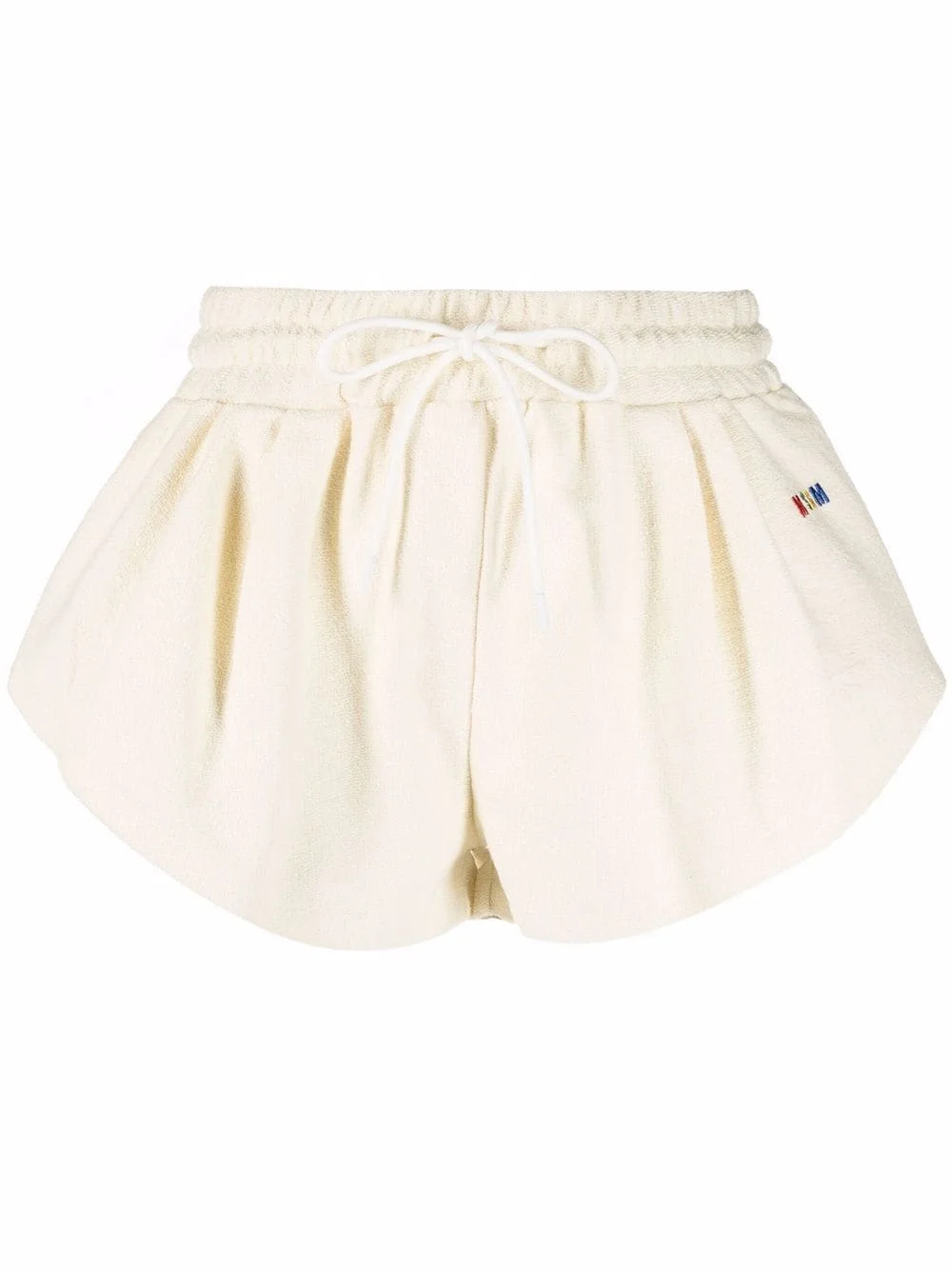 logo-embroidered cotton track shorts - 1