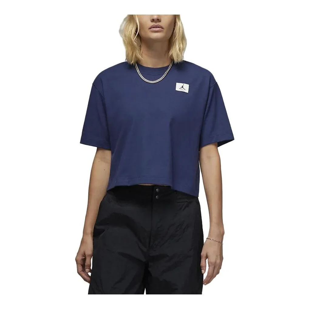 (WMNS) Air Jordan Essentials Boxy T-Shirt 'Midnight Navy' DO5038-410 - 1