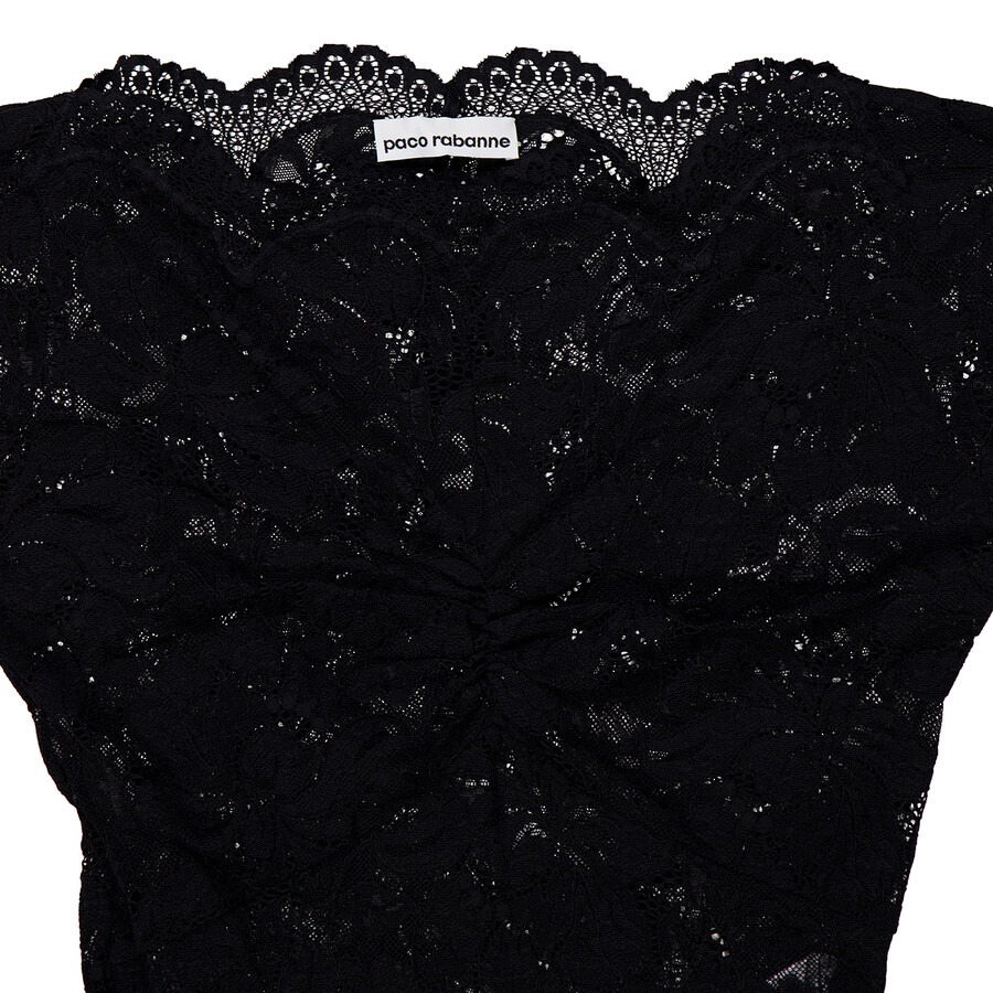 Rabanne Ladies Black Mini Lace Dress - 7