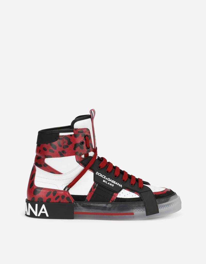Custom 2.zero high-top sneakers in mixed materials - 1