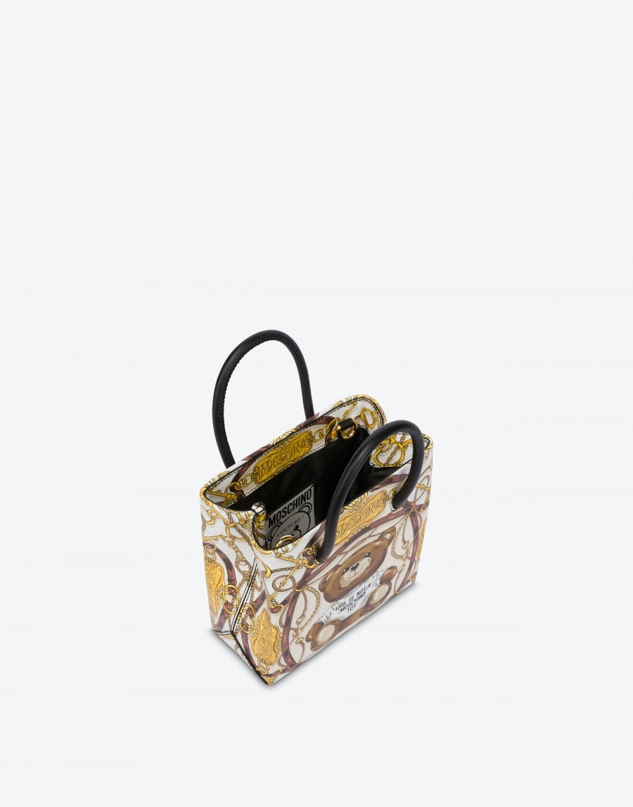 MILITARY TEDDY SCARF CALFSKIN MINI SHOPPER - 3