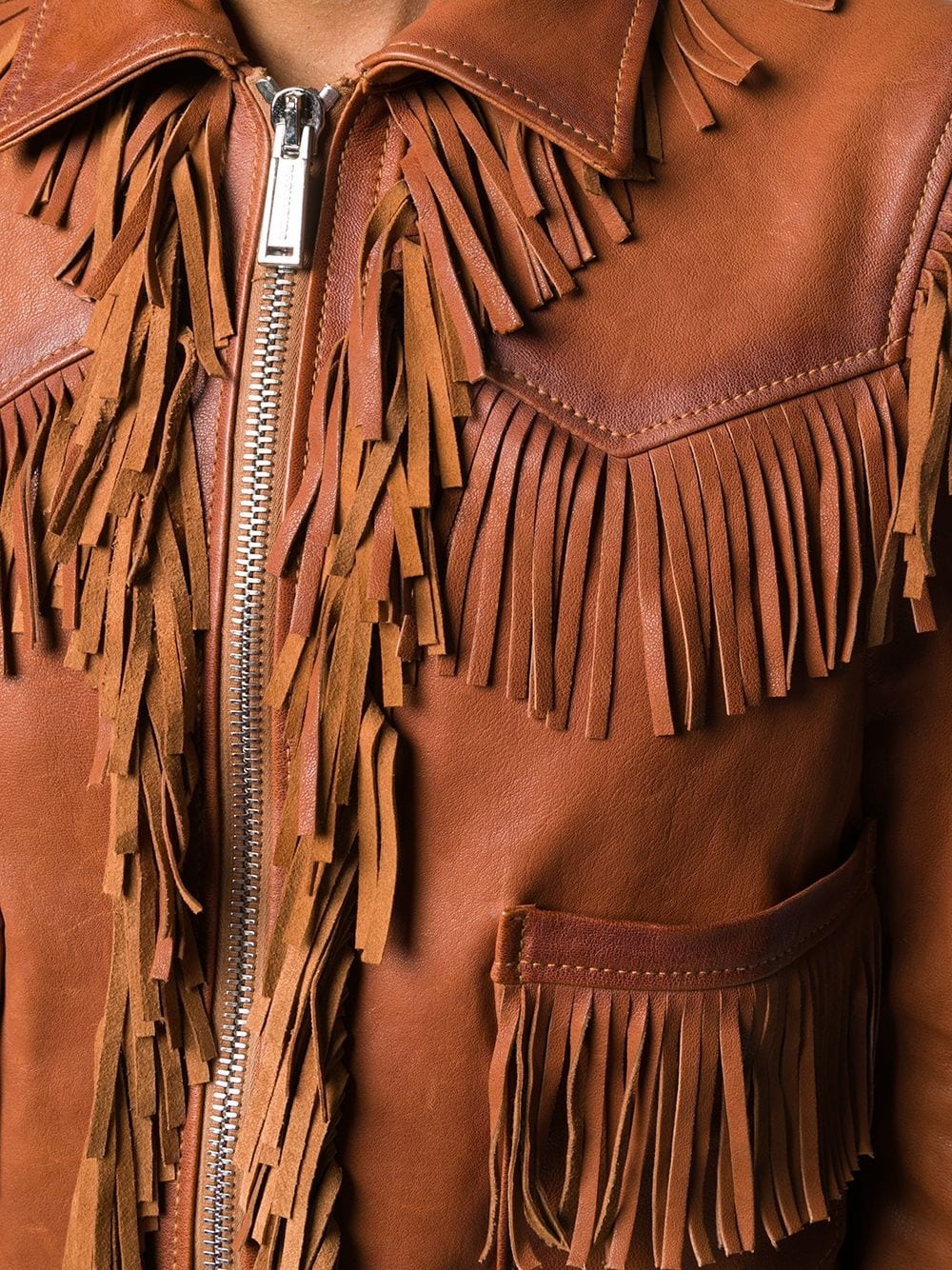 fringed leather jacket - 5