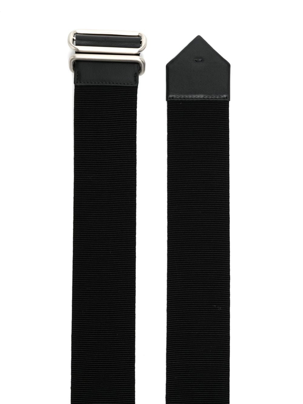 thread-buckle leather belt - 2
