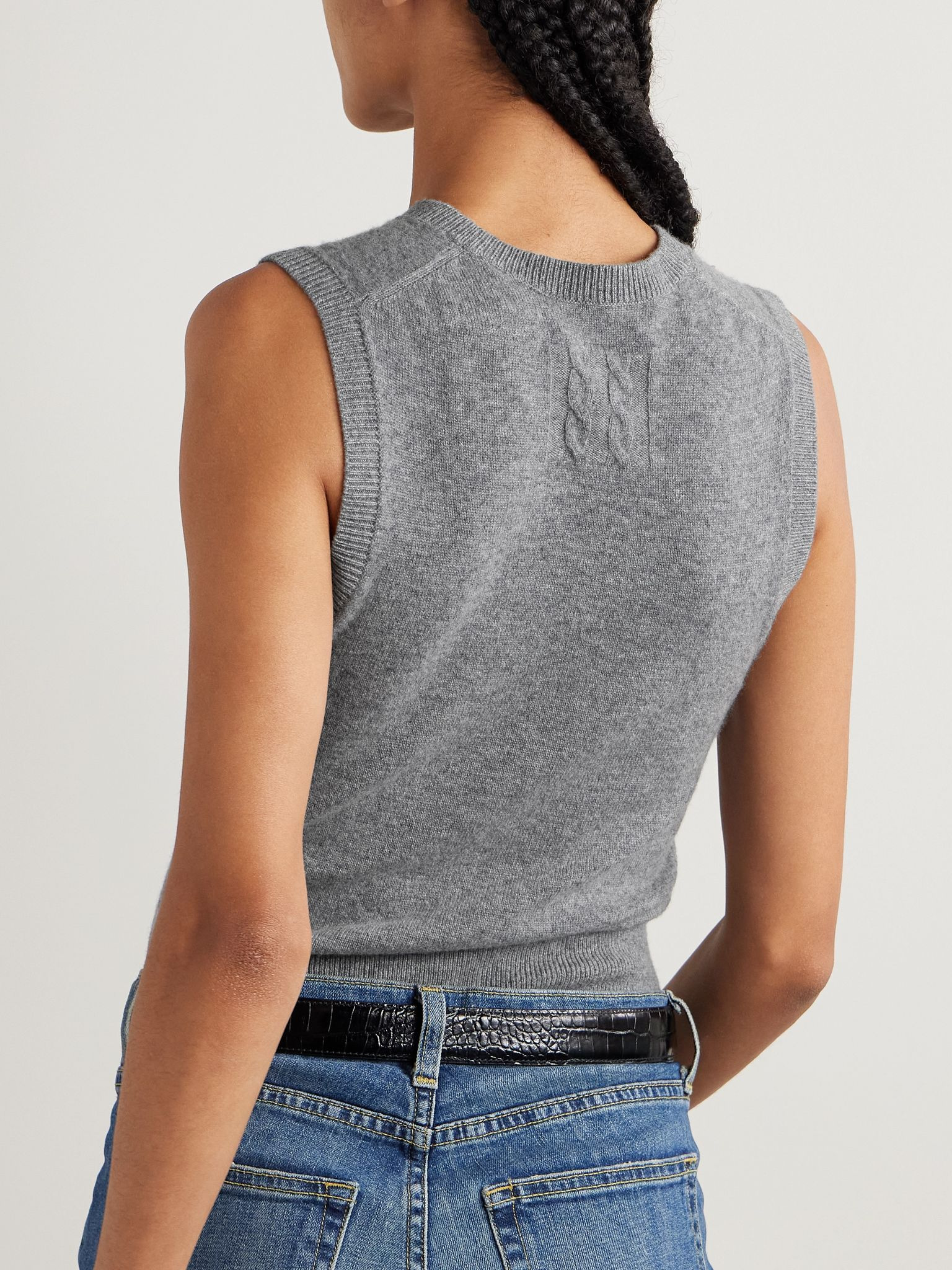 May cropped cashmere tank Gray - 4
