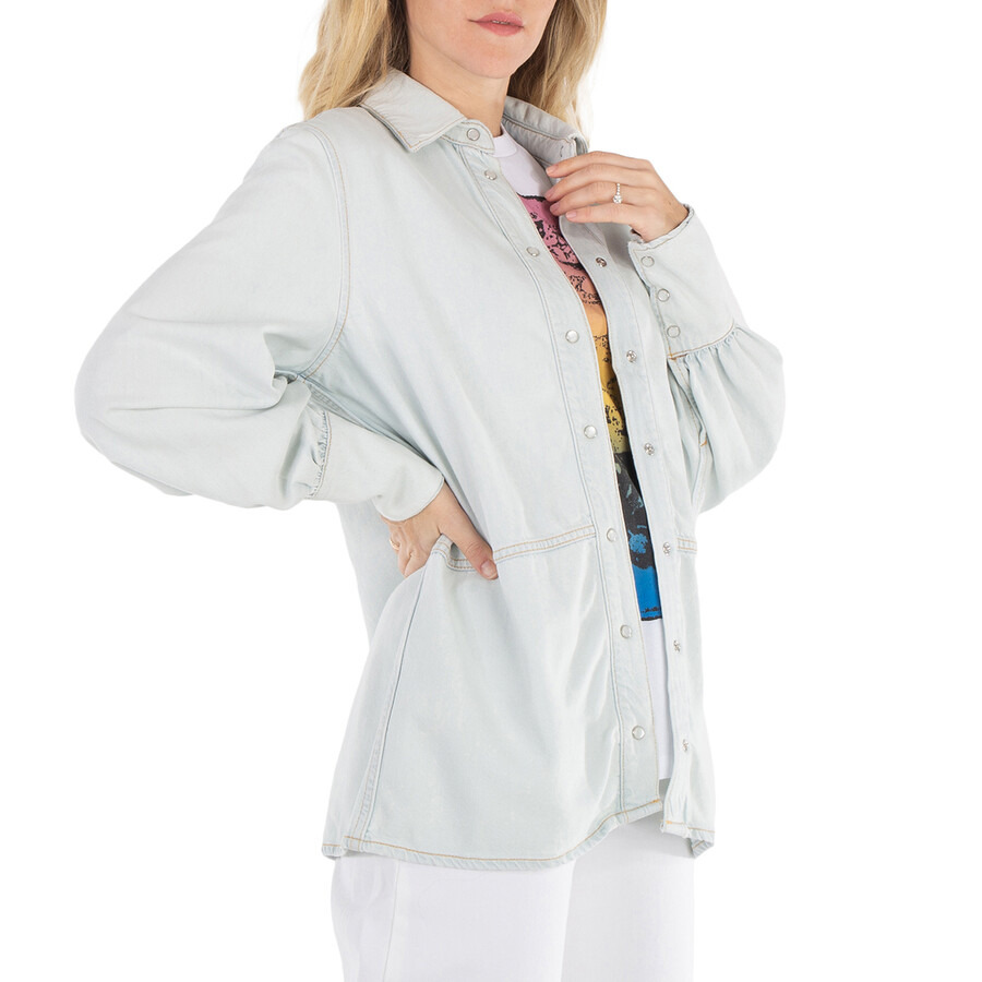Ganni Ladies Light Blue Vintage Denim Future Shirt - 2