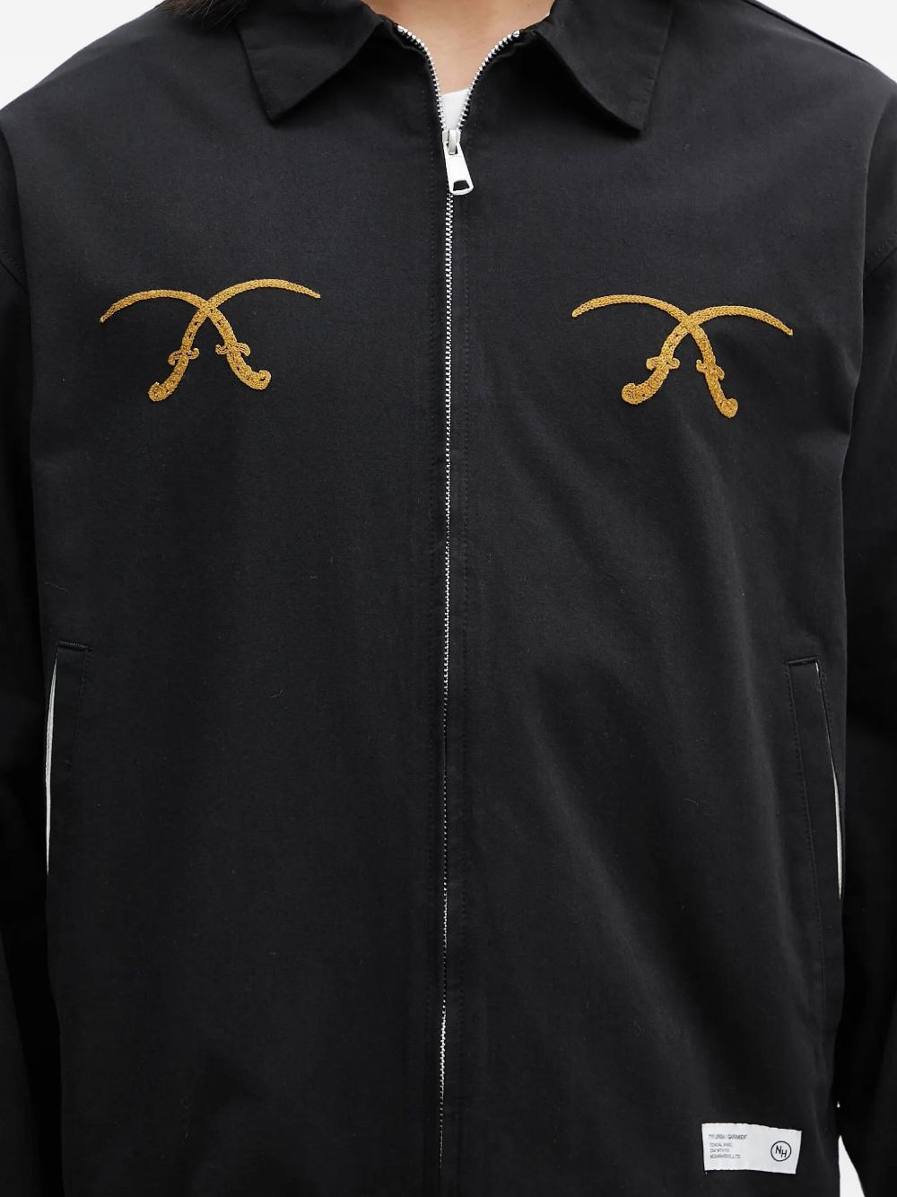 Souvenir embroidered-detail zip-up shirt jacket - 4