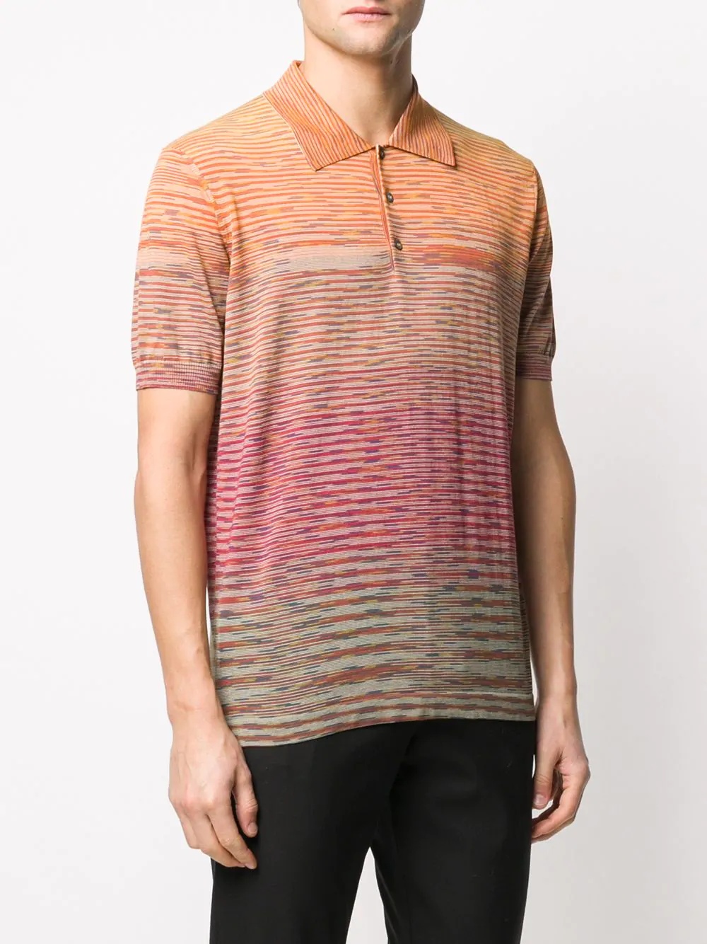 abstract stripe polo shirt - 3