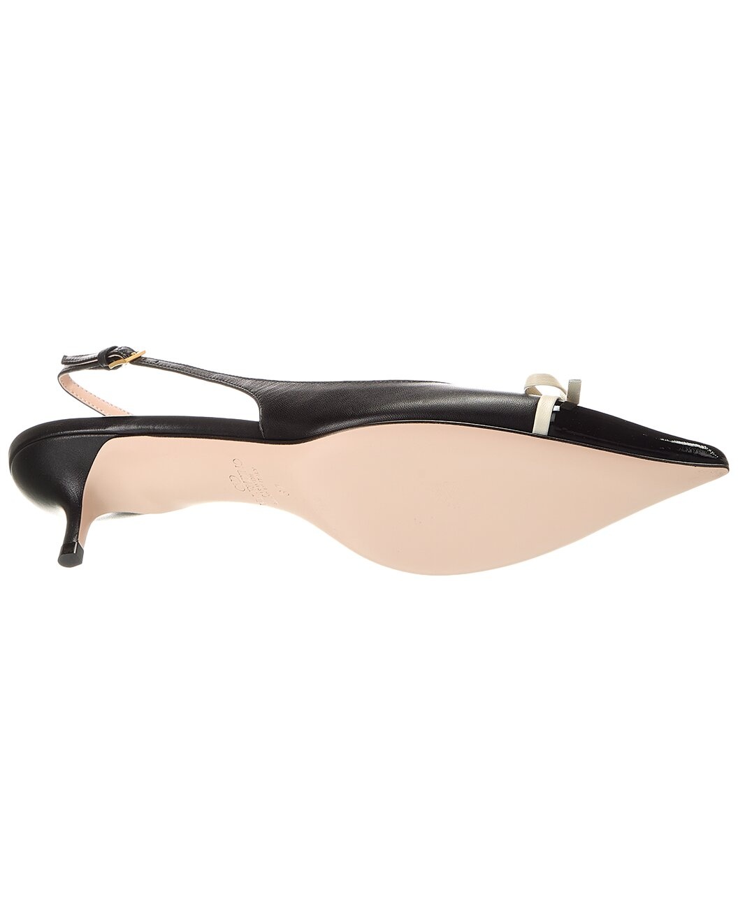 Valentino Bow Detail 45 Leather Slingback Pump - 4