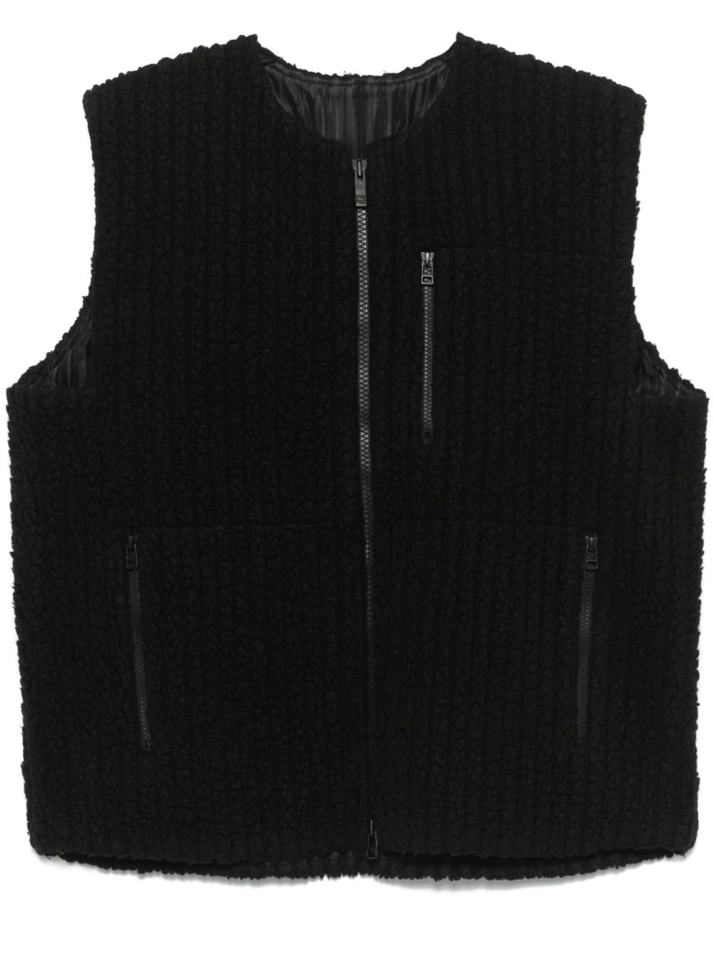fleeced pleats gilet - 1