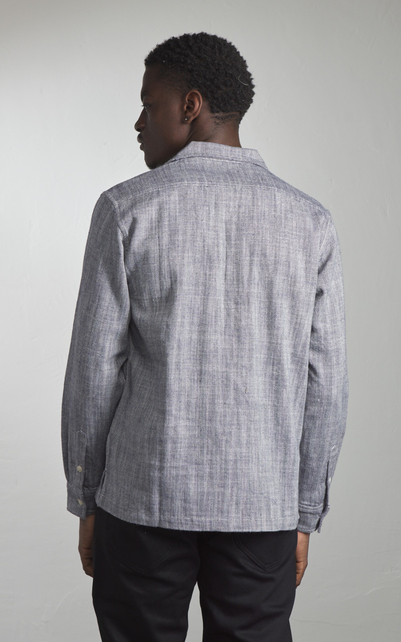 CAMP SHIRT HBT COTTON/LINEN BLACK - 6