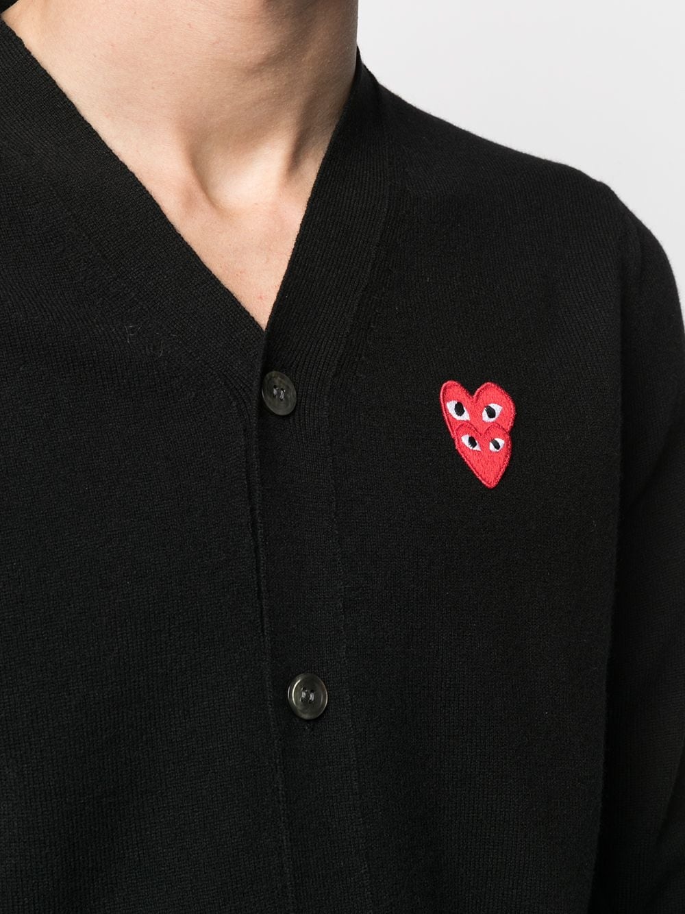 heart logo button-down cardigan - 5