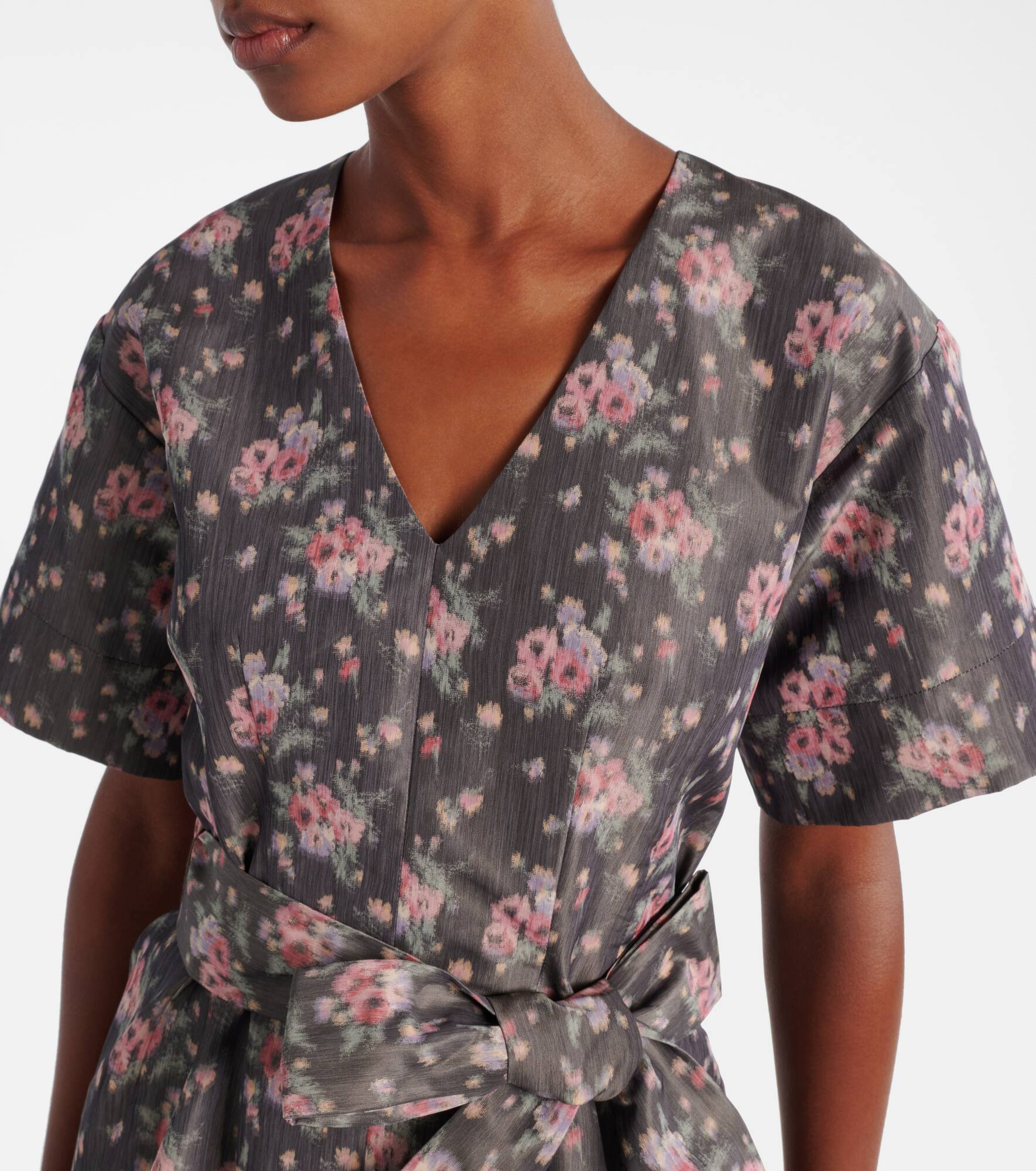 Lunetta floral taffetta midi dress - 4