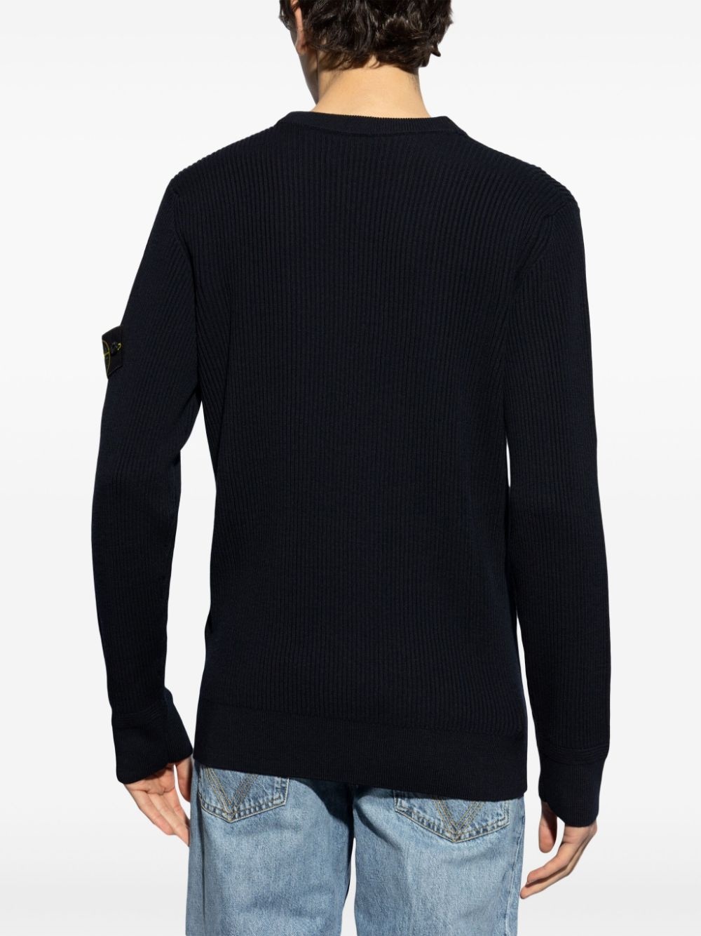 Compass-motif wool jumper - 4