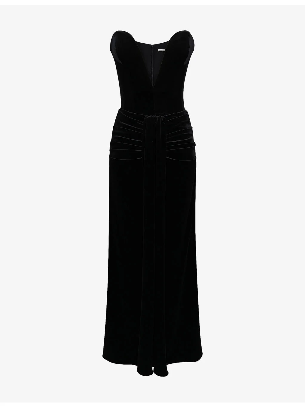 Vienne Plunge-Neck Stretch-Velvet Maxi Dress - 1
