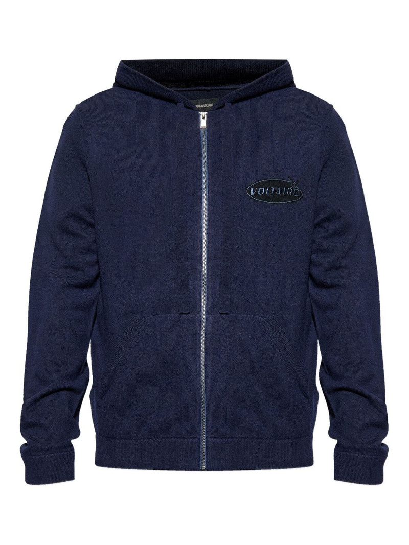 logo-patch zip-up hoodie 1