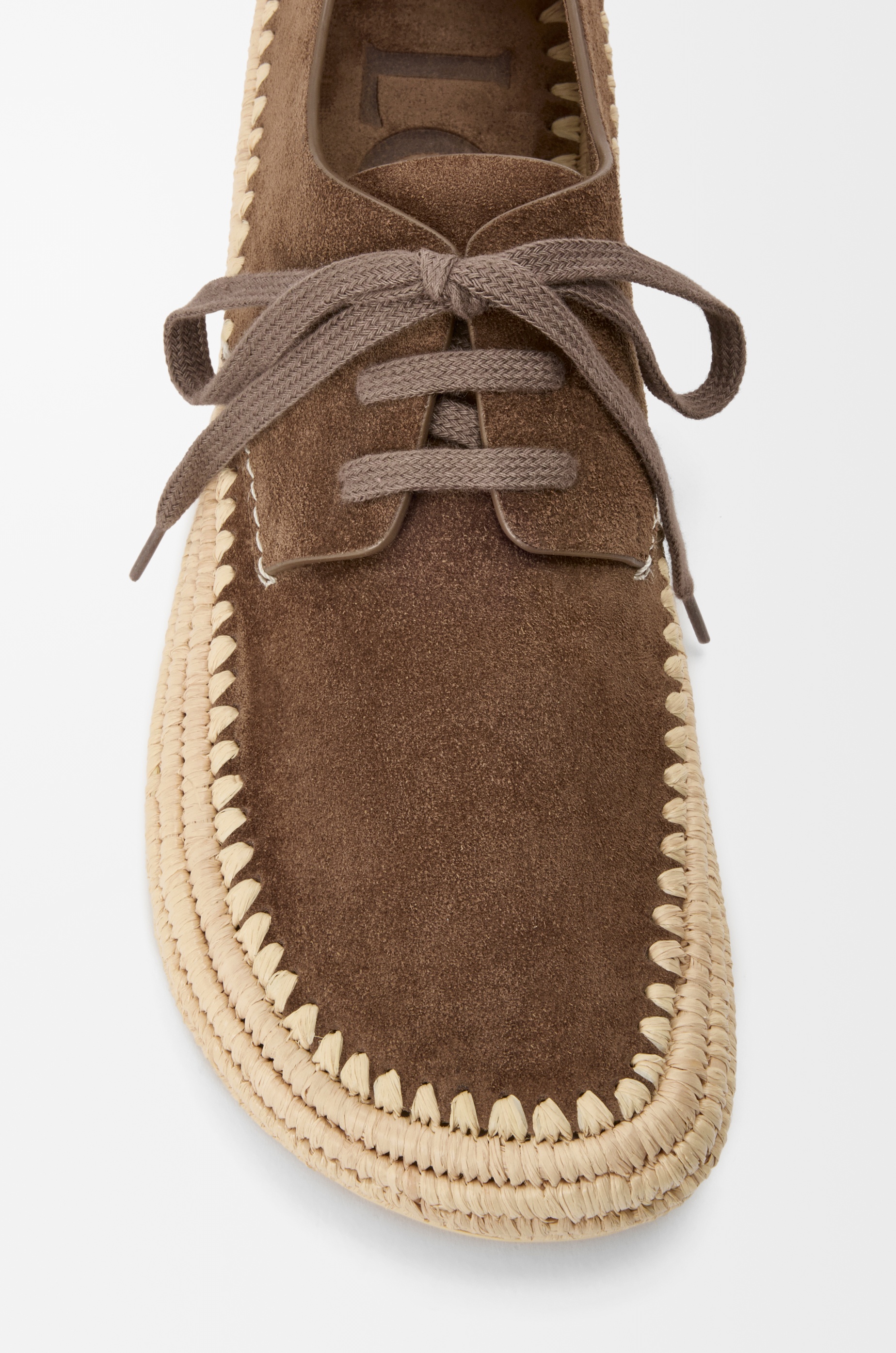 Rio lace-up in suede and raffia - 5