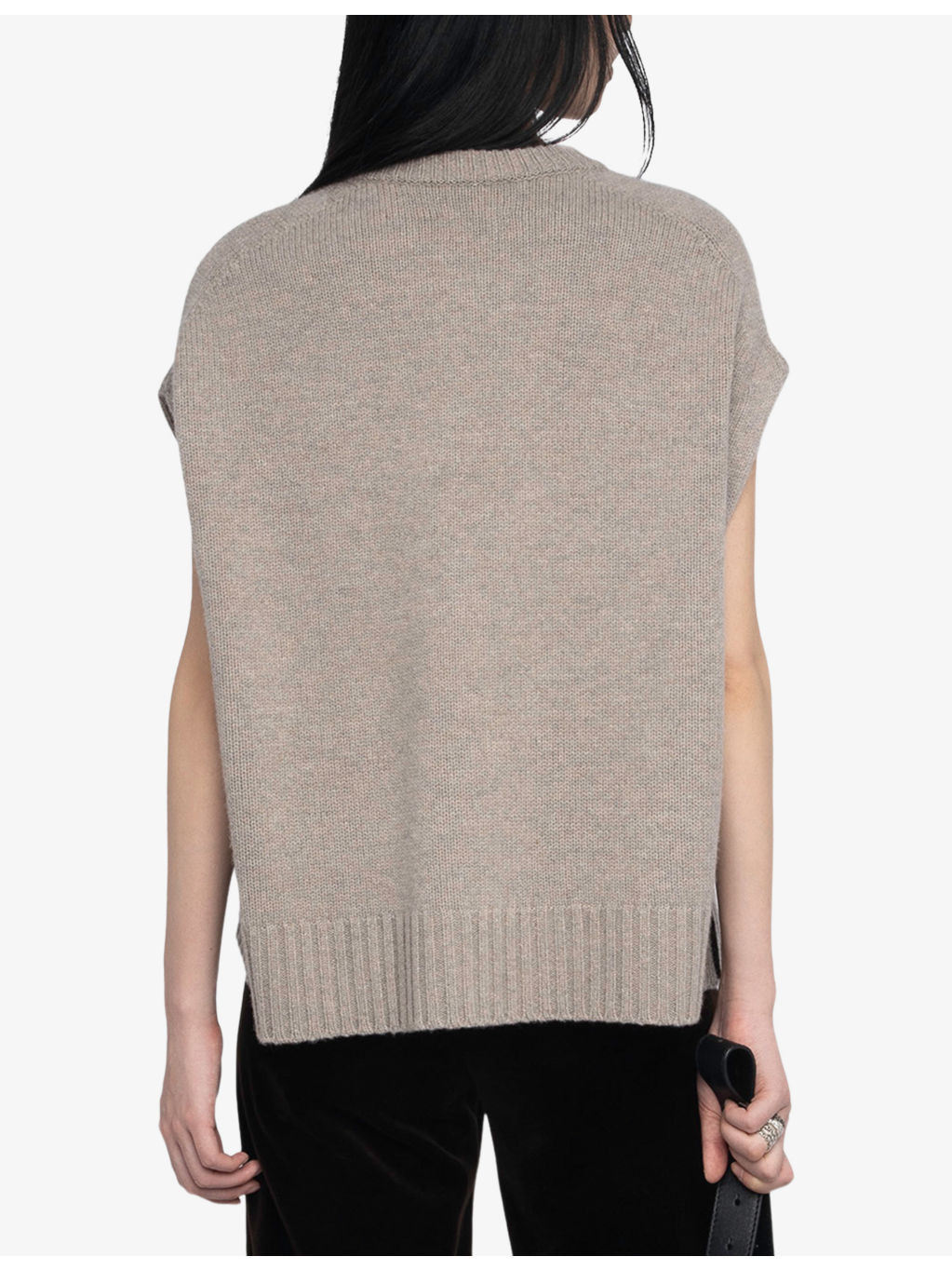 Contrast-Edge Relaxed-Fit Sleeveless Wool And Cashmere-Blend Jumper - 5