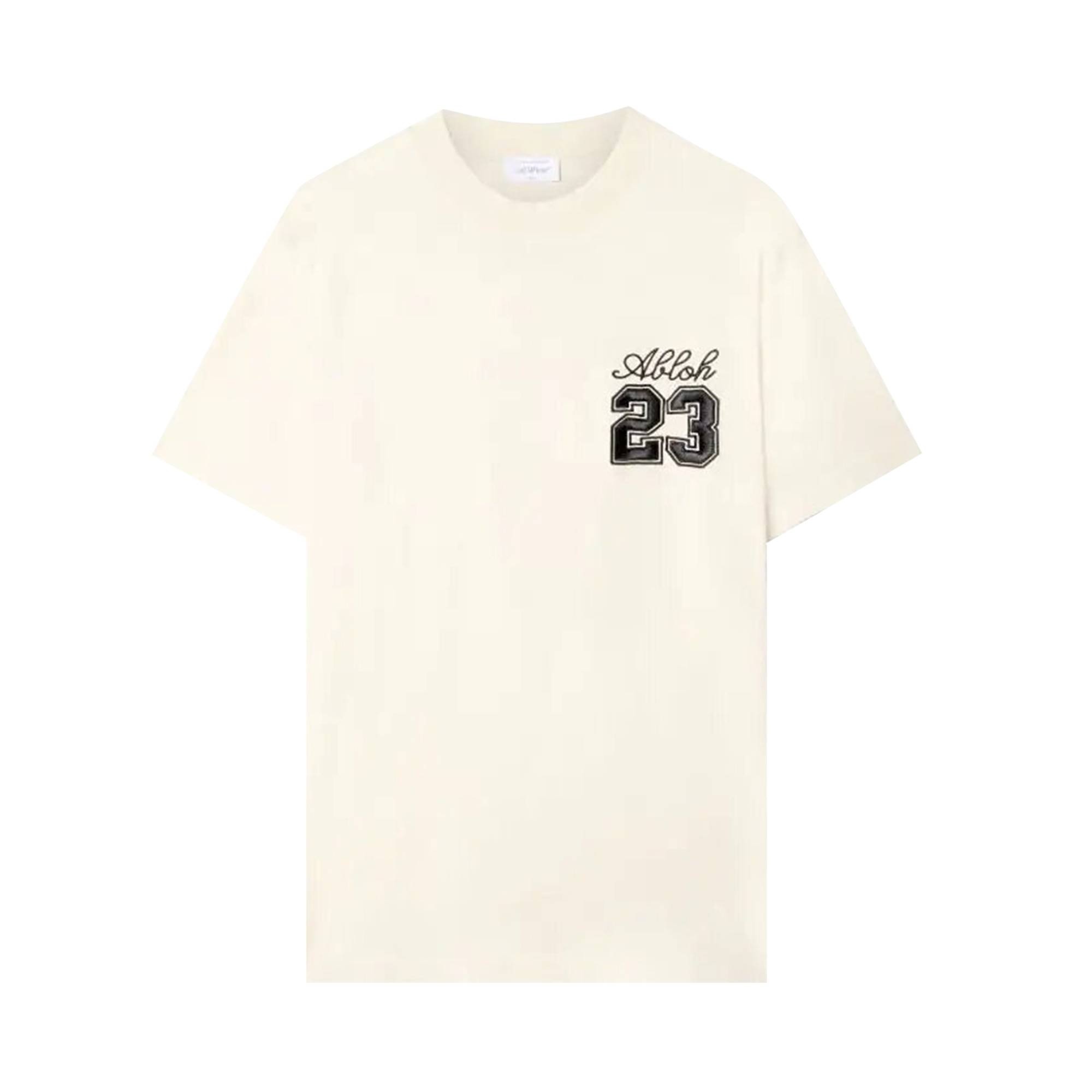 Off-White 23 Logo Slim Short-Sleeve Tee 'Angora/Black' - 1