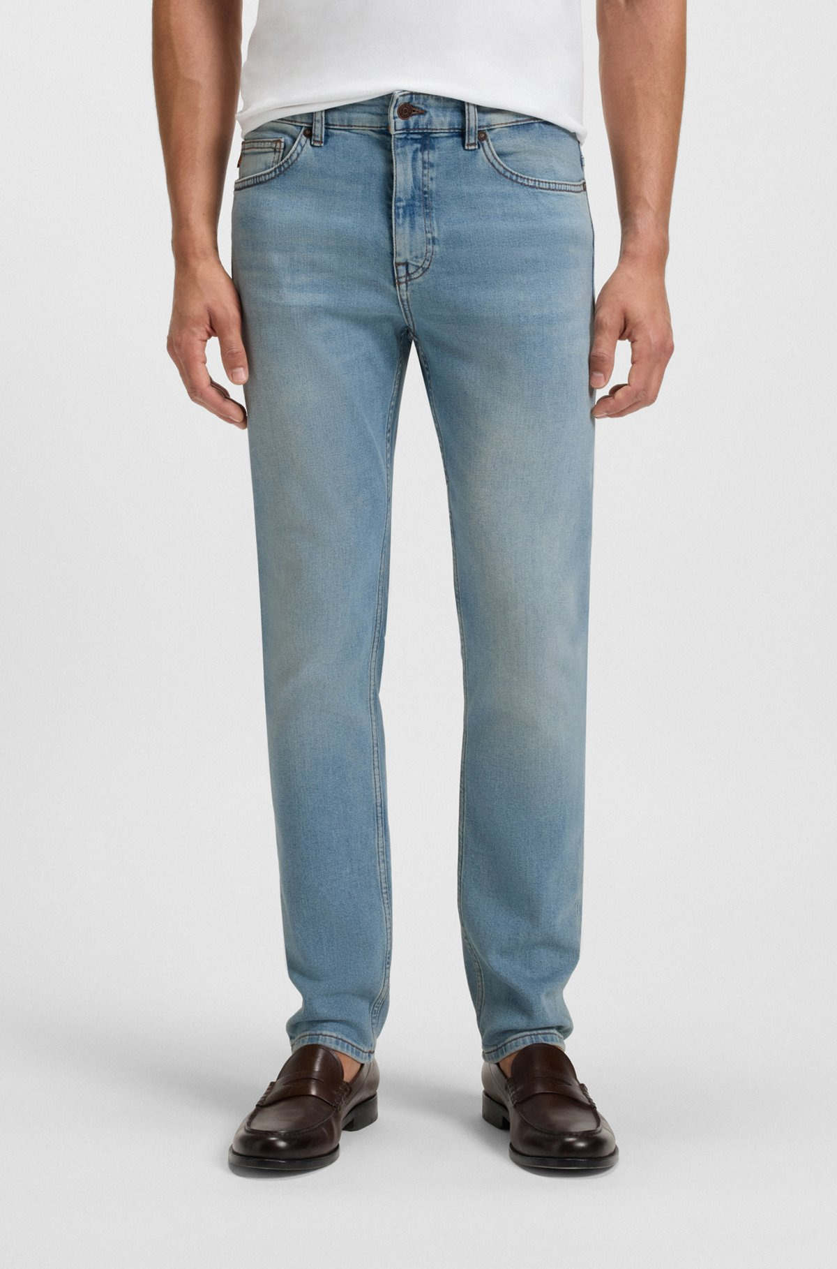 DELAWARE SLIM-FIT JEANS IN BRIGHT-BLUE COMFORT-STRETCH DENIM - 2