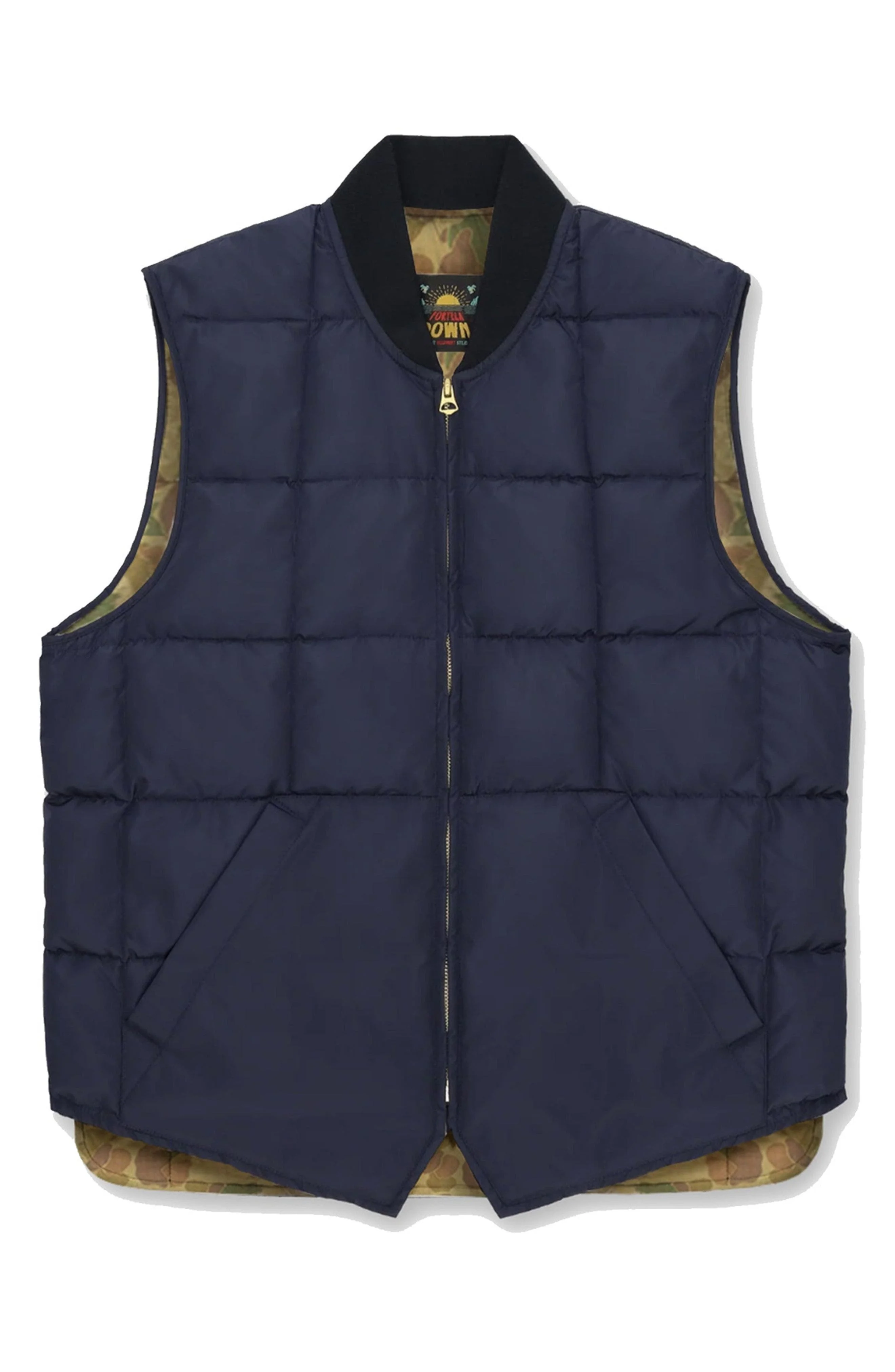 Fortela Nylon Vest2 with Camouflage Lining in Blue at Nordstrom - 1