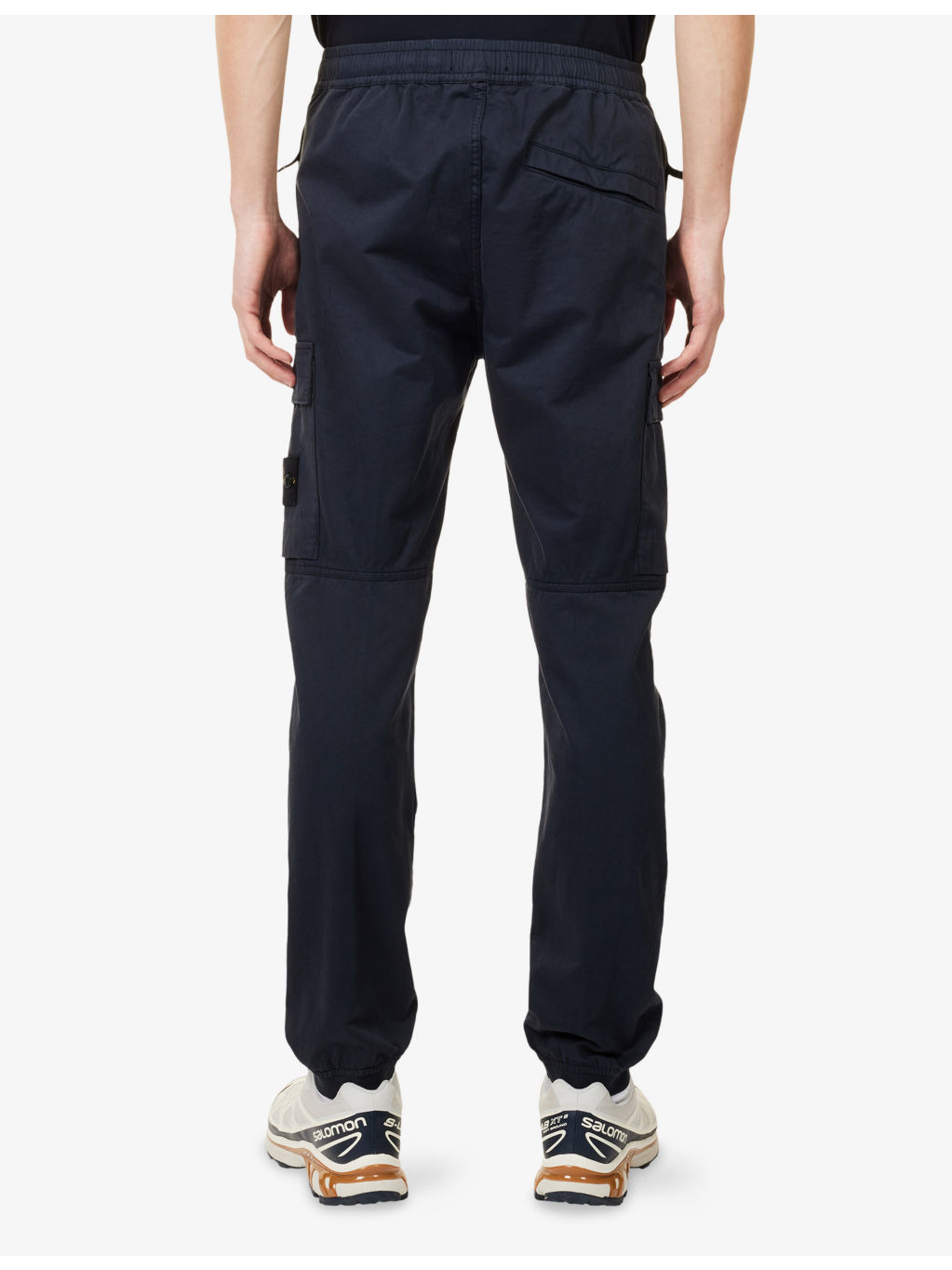 Drawstring Tapered-leg Stretch-Cotton And Wool Trousers - 4