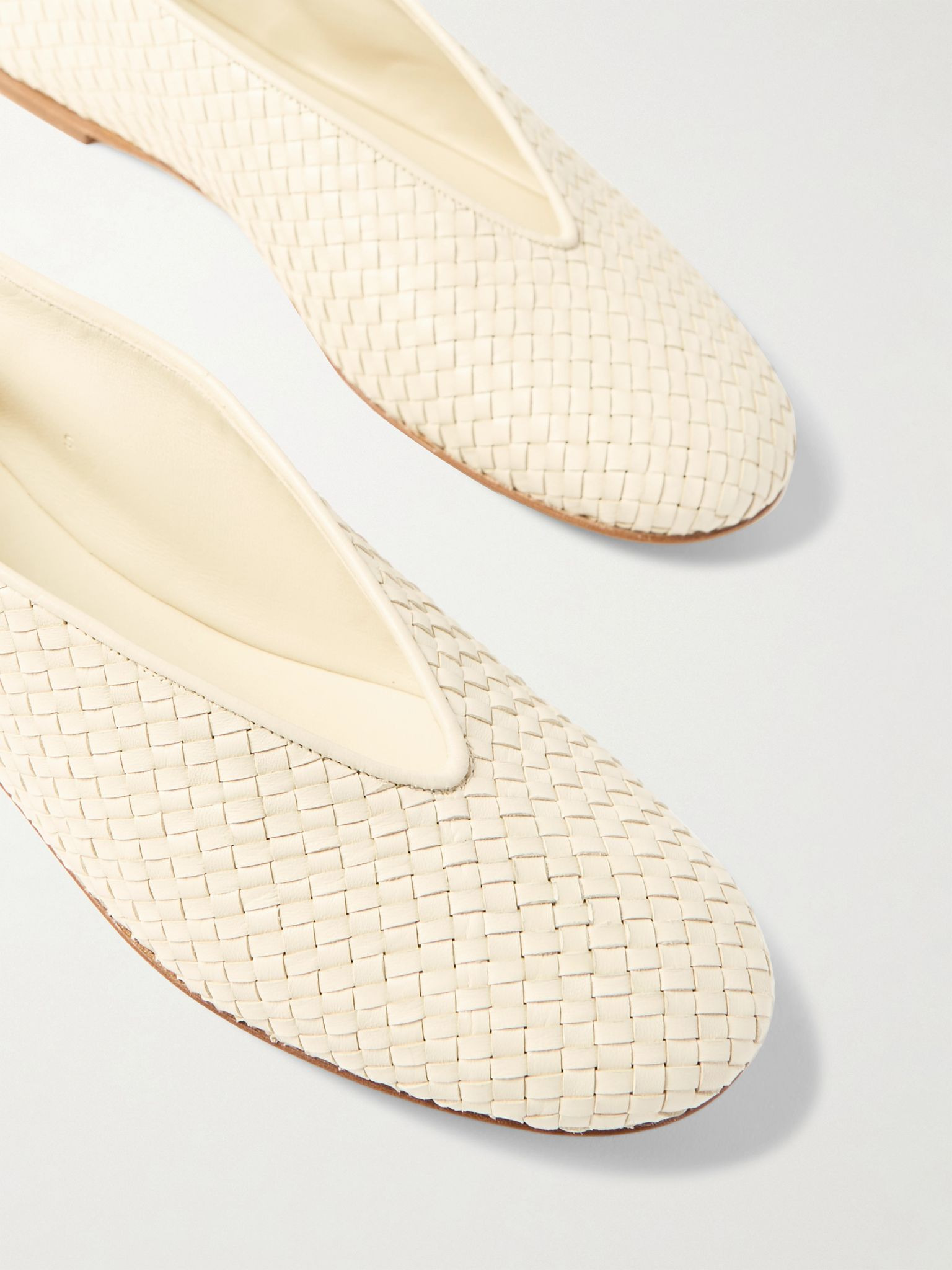 Intrecciato leather ballet flats White - 4